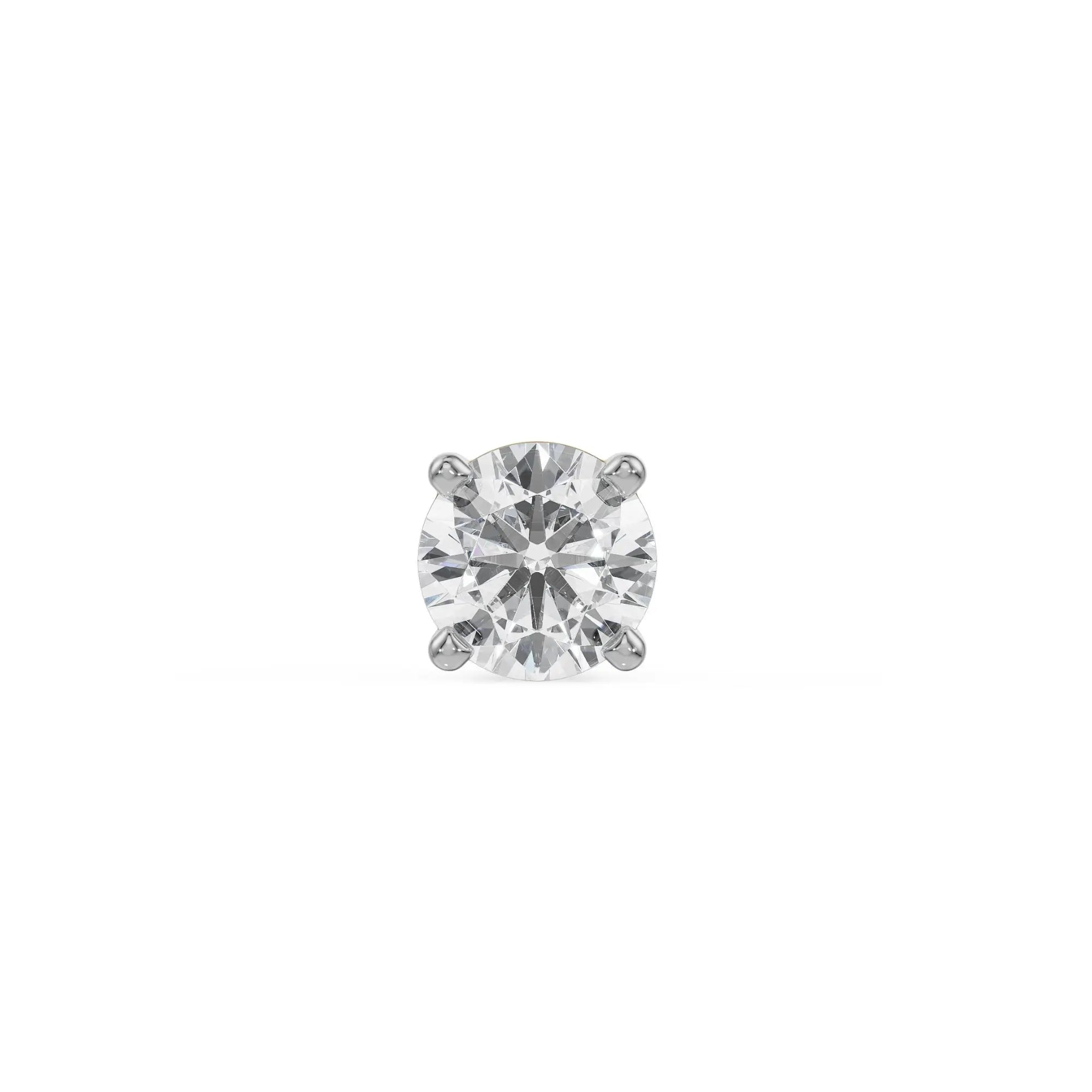 Victor Round Solitaire Studs for Men Front View