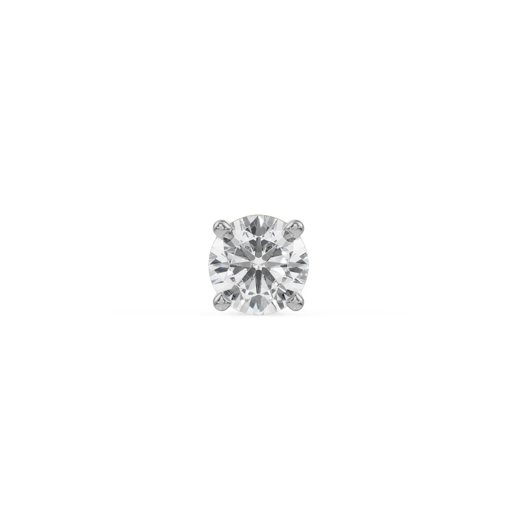 Victor Round Solitaire Studs for Men Front View