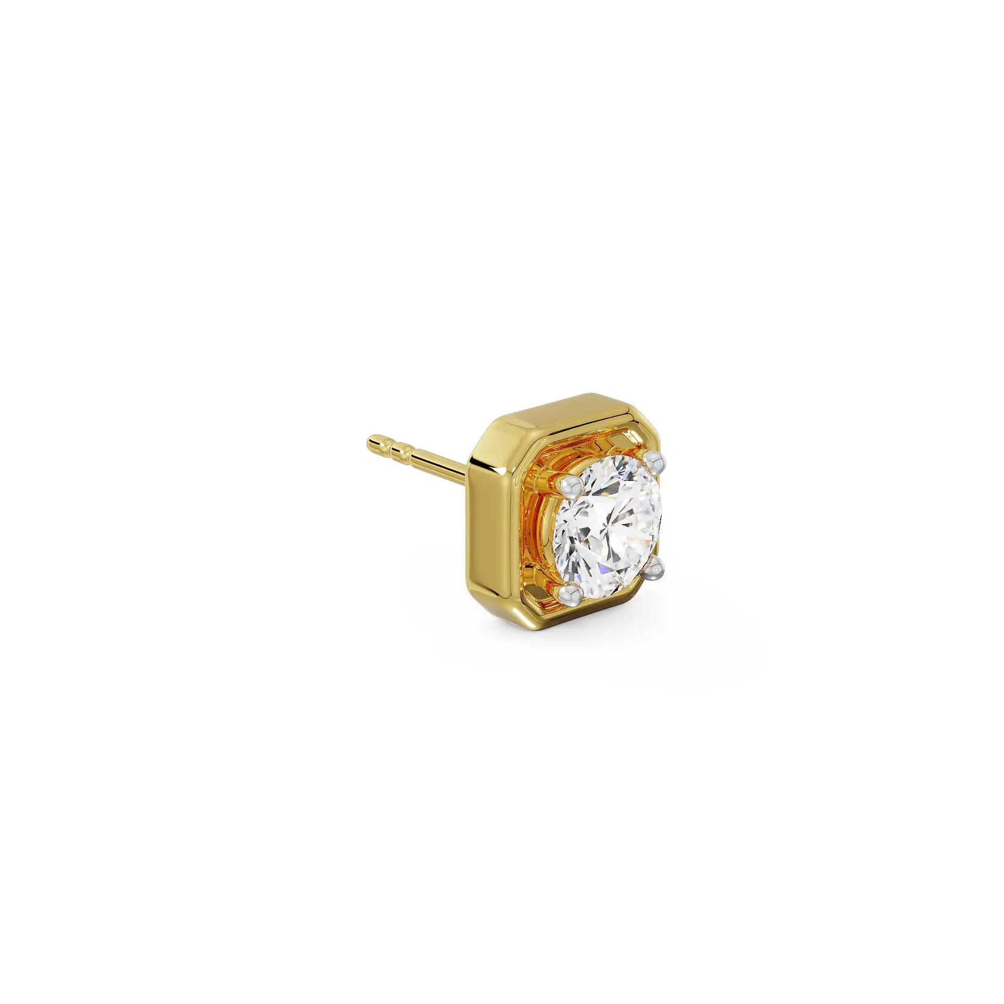 0.25 CT Round Halo Men Stud Right View