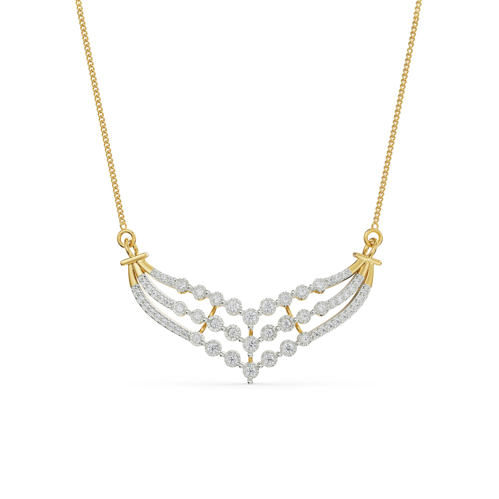 Teriza Diamond Necklace Front View