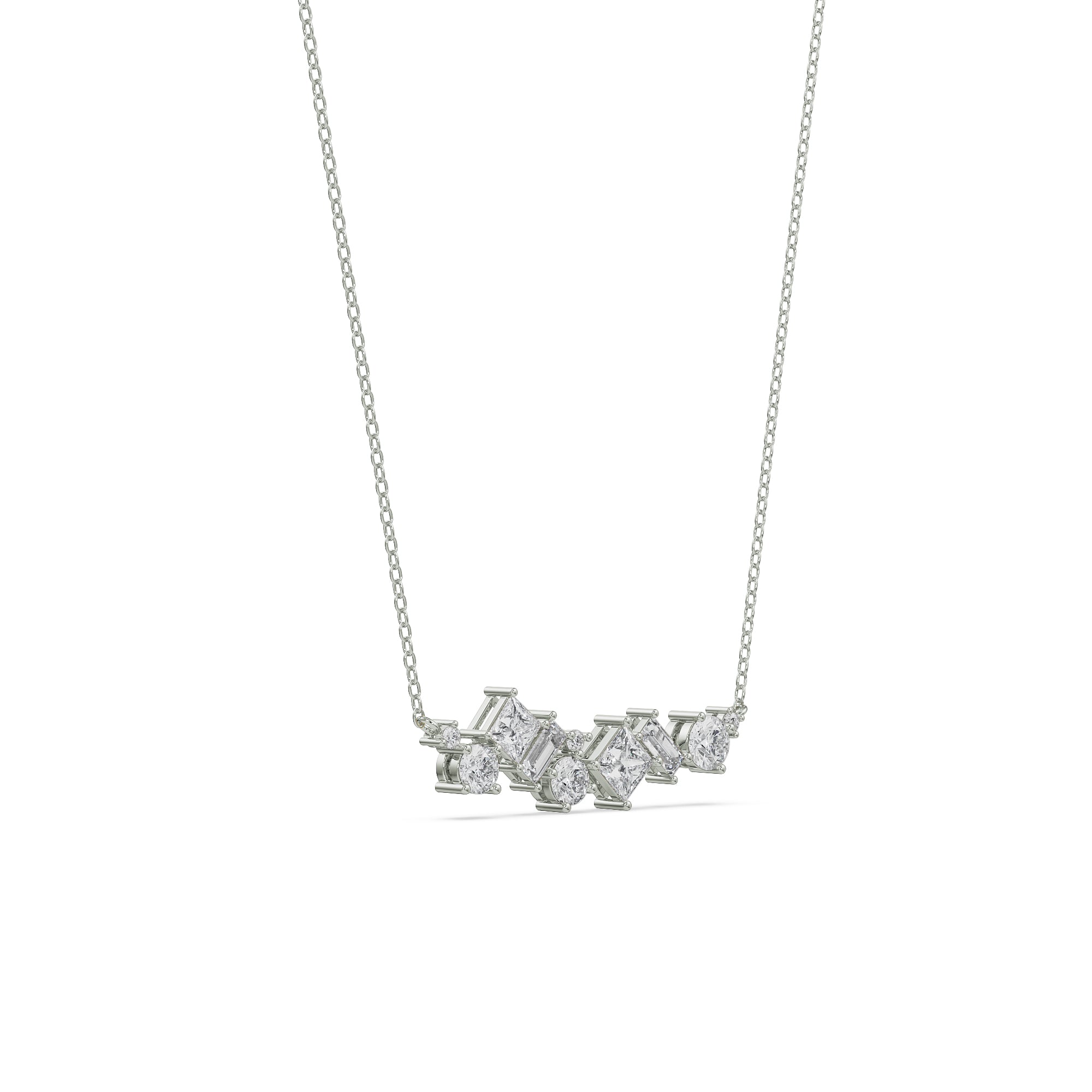 Twilight Shimmer Diamond Necklace Side view
