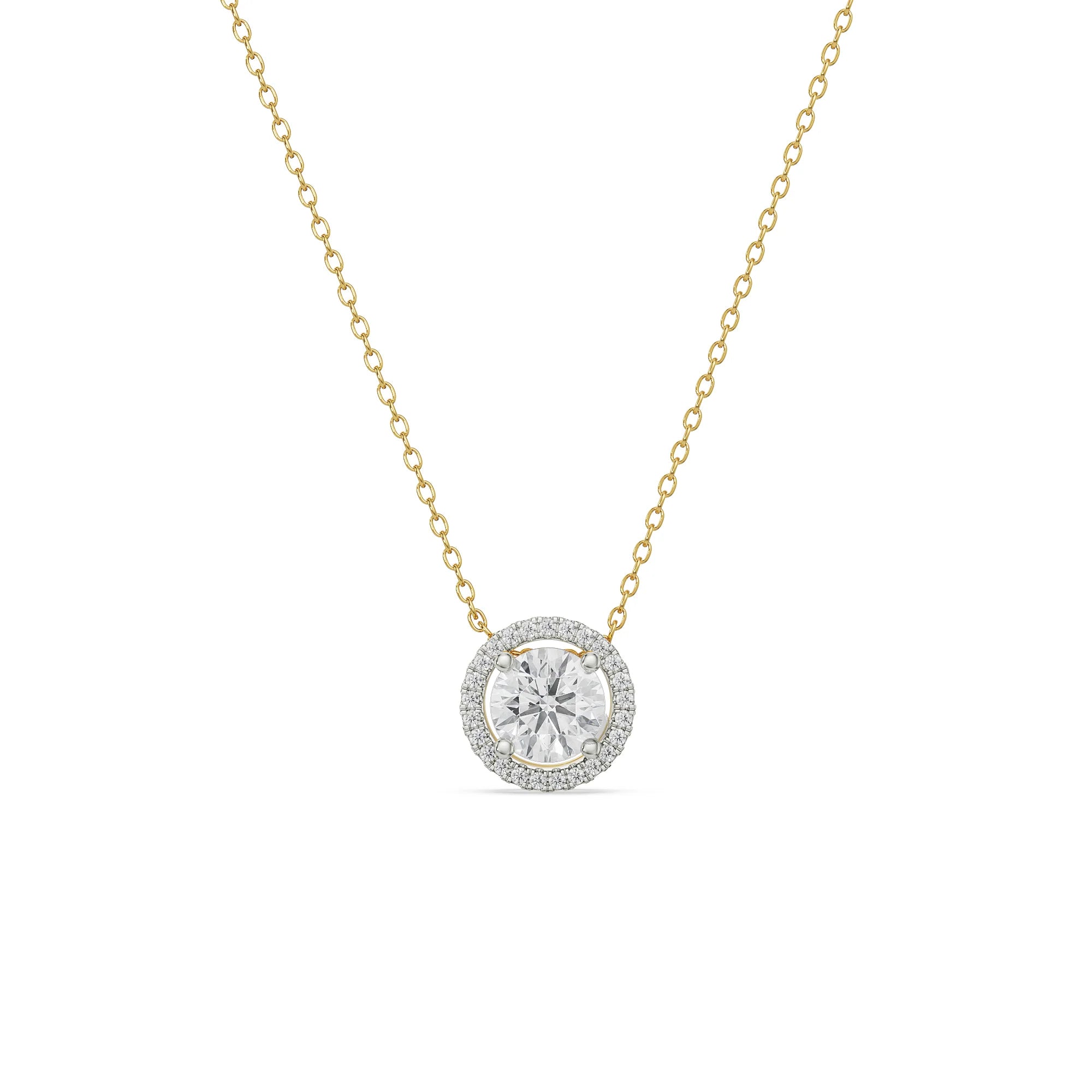 Halo Round Lab Grown Diamond Solitaire Necklace_in-stock
