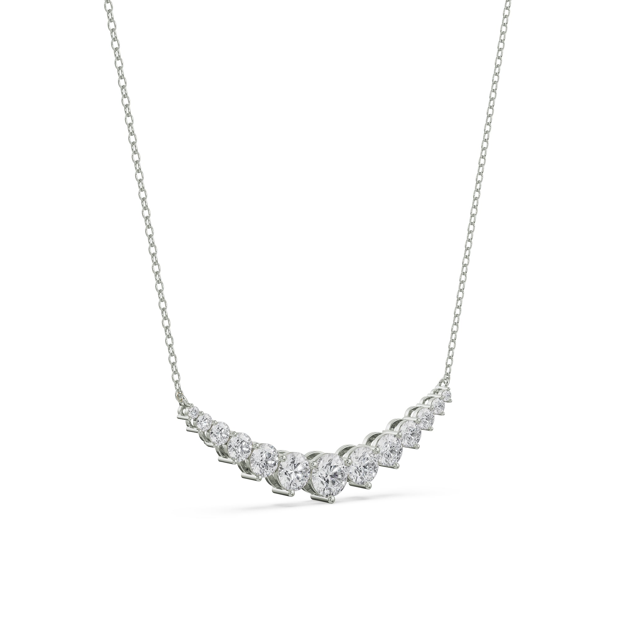 Eternity Round Diamond Necklace Side View