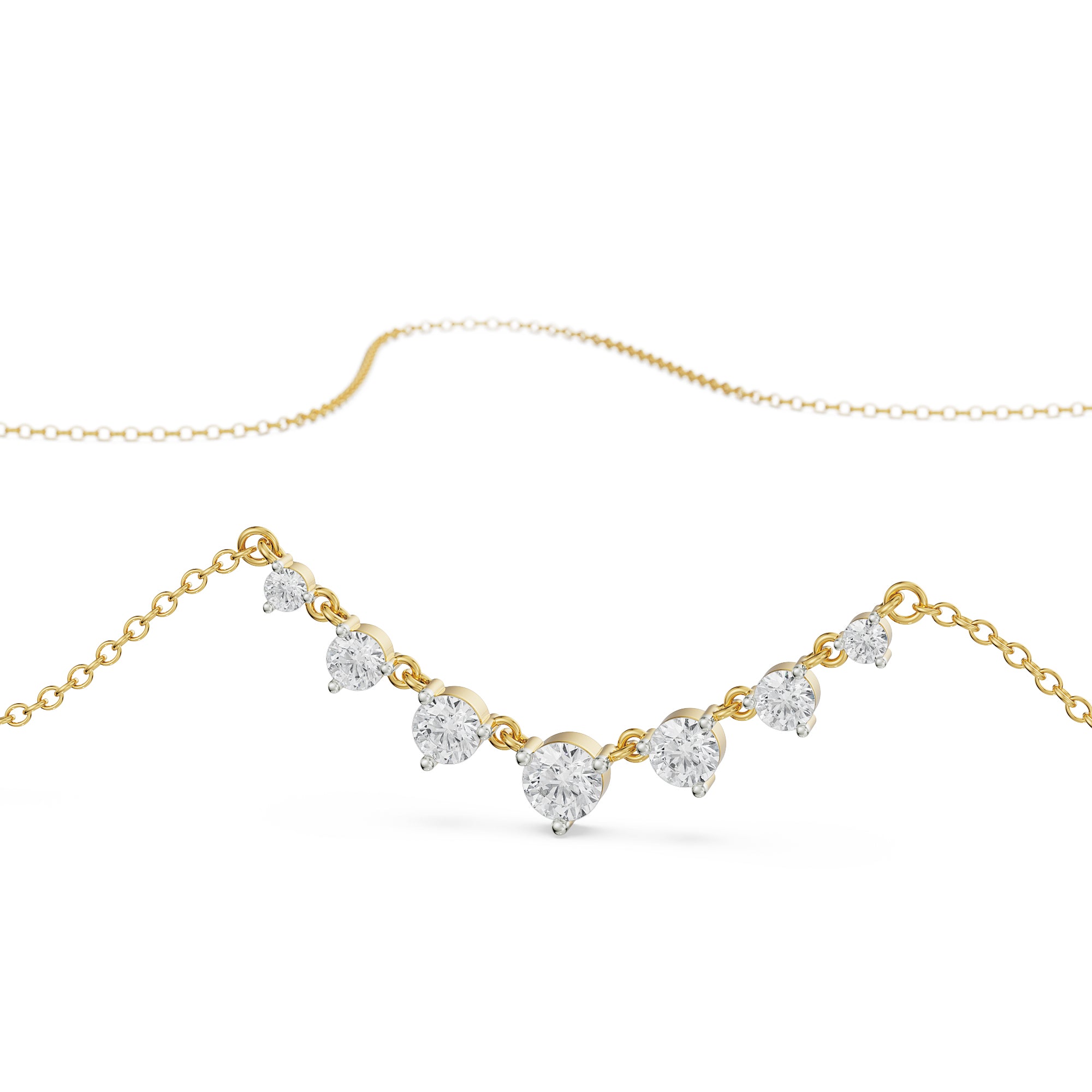 Minimalist Tennis Diamond Necklace Prospective View