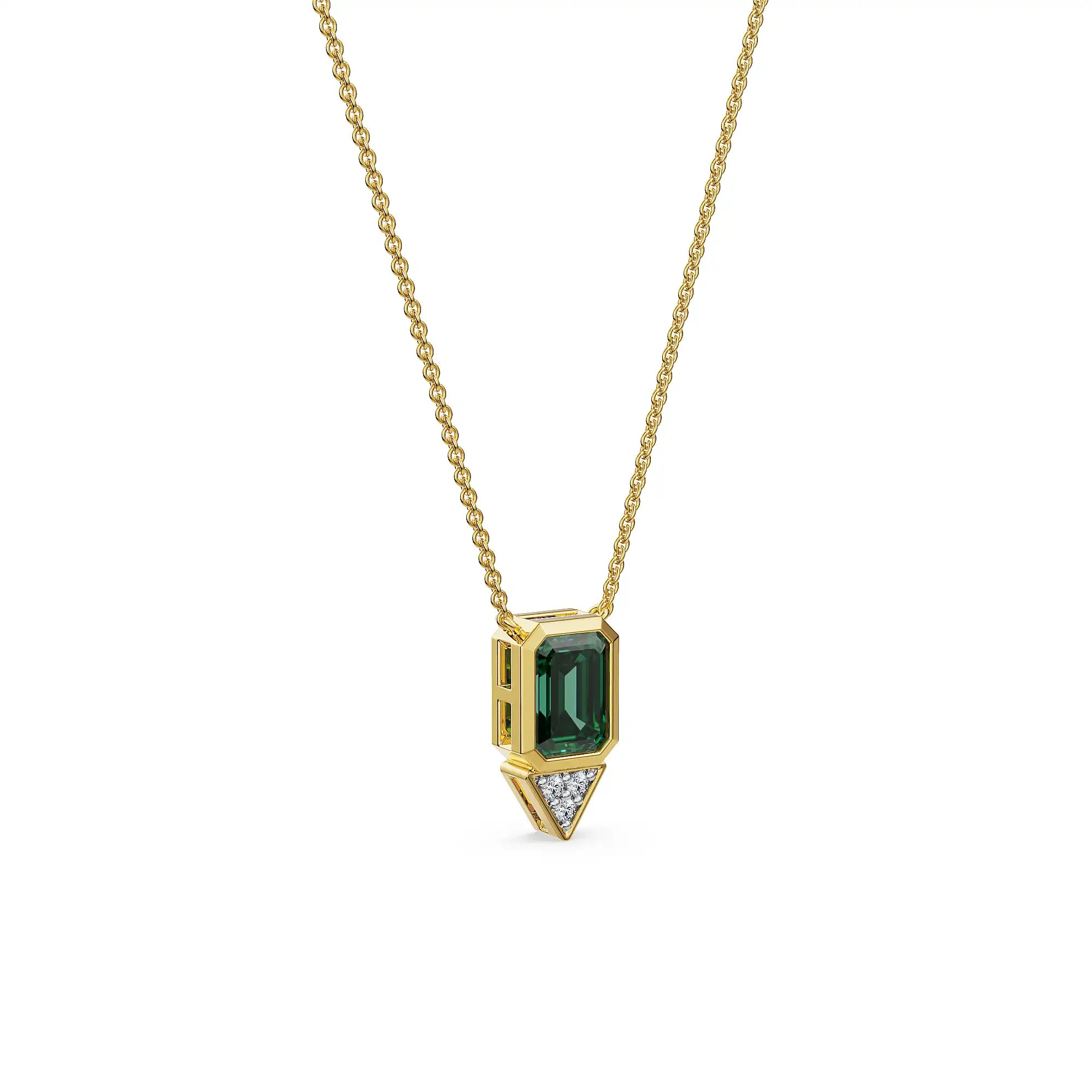 Emerald Spark Drop Lab Grown Diamond Necklace
Side View