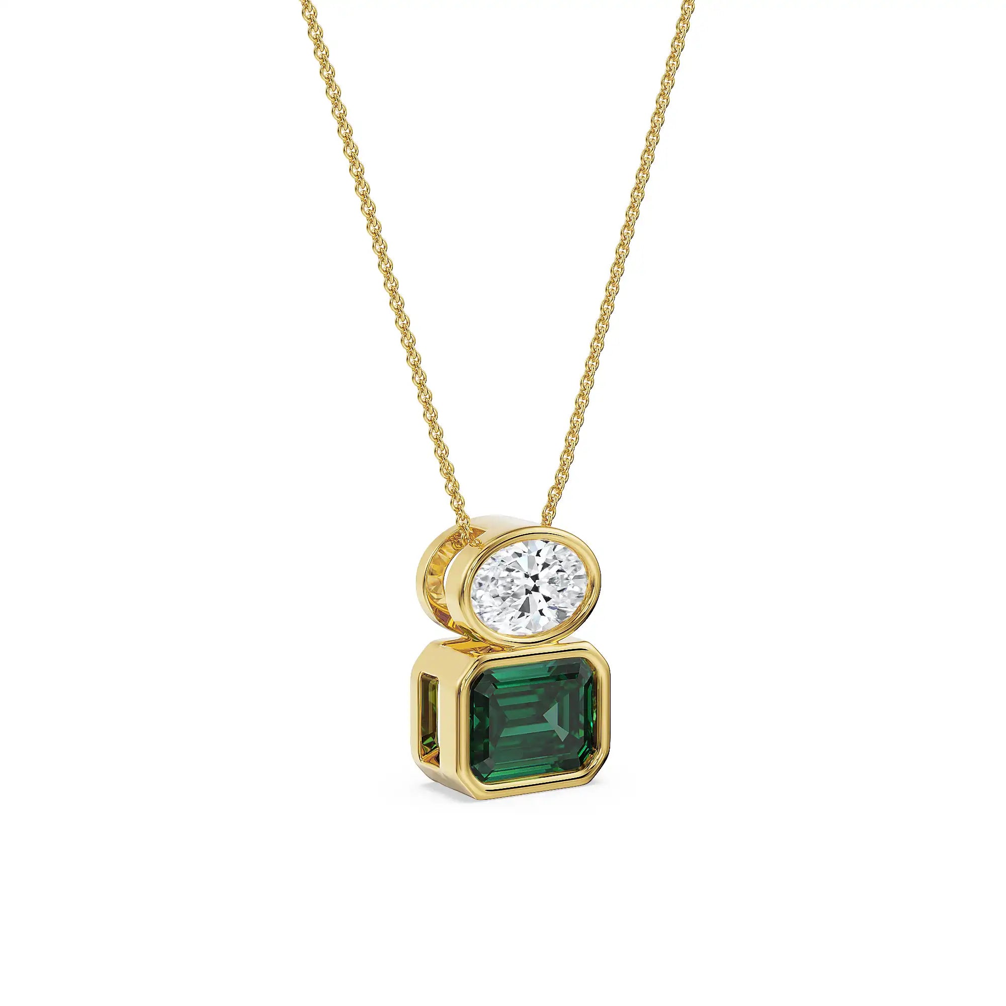 Emerald Pop Lab Grown Diamond Necklace