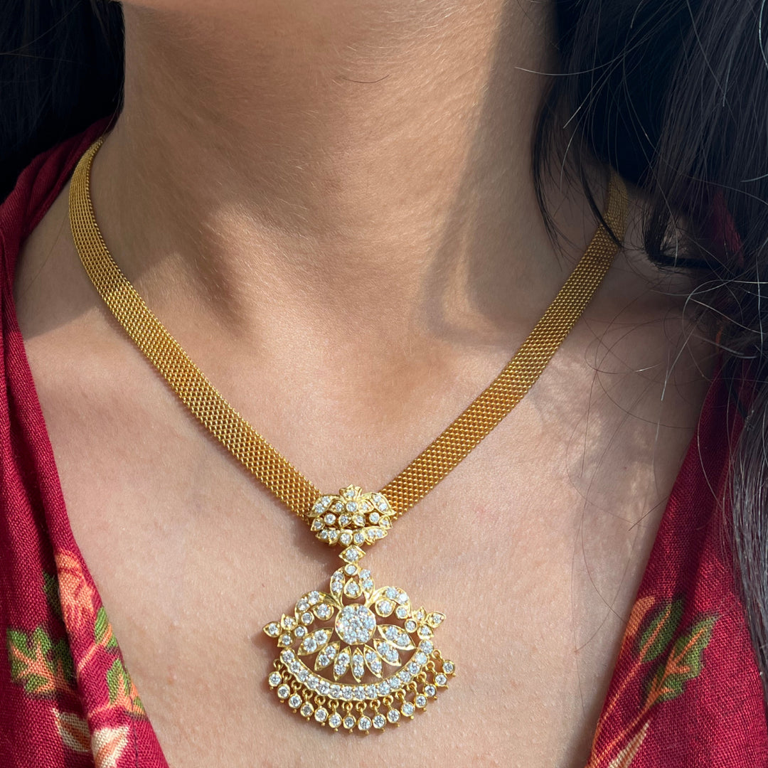 Attigai Diamond Necklace Front View