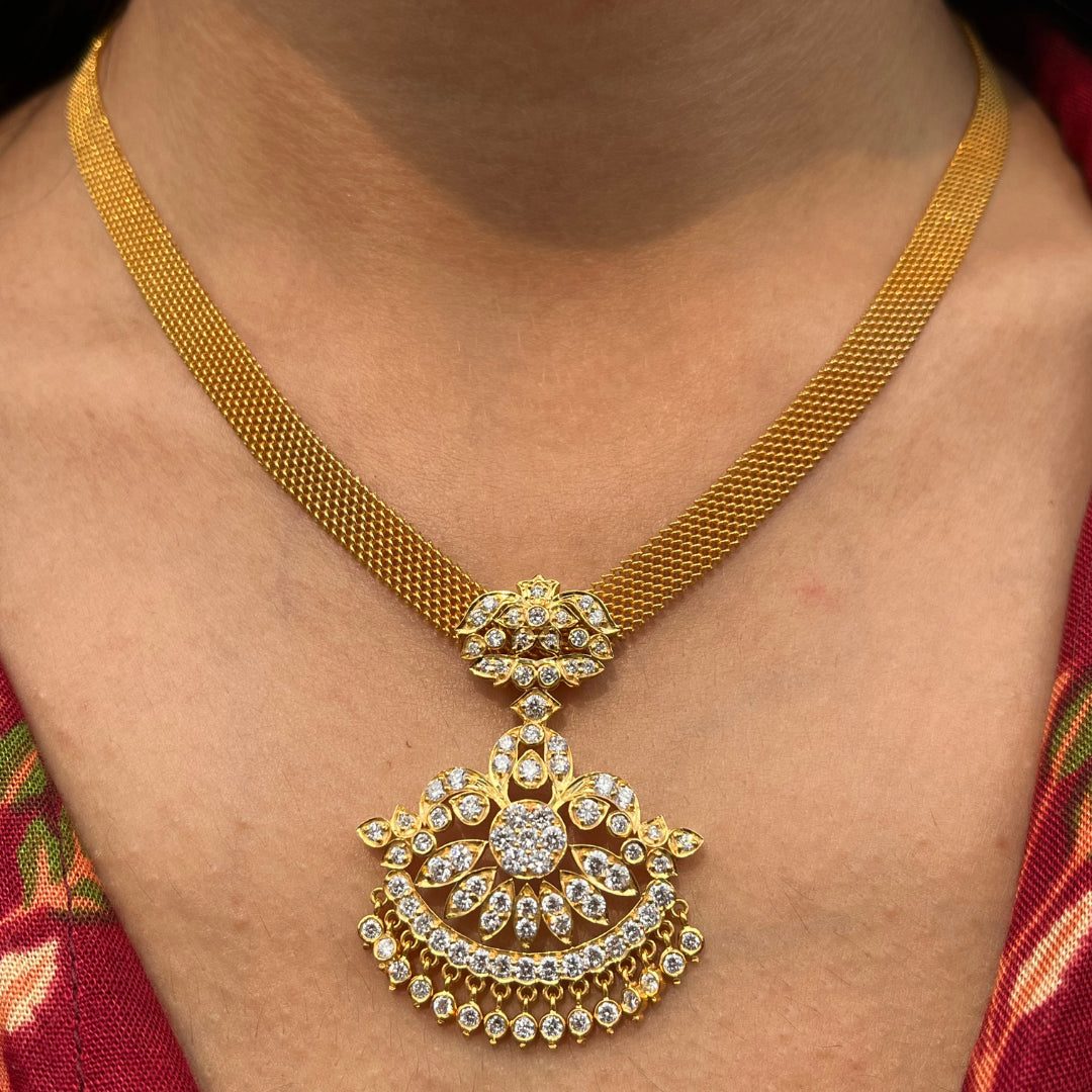 Attigai Diamond Necklace Front View