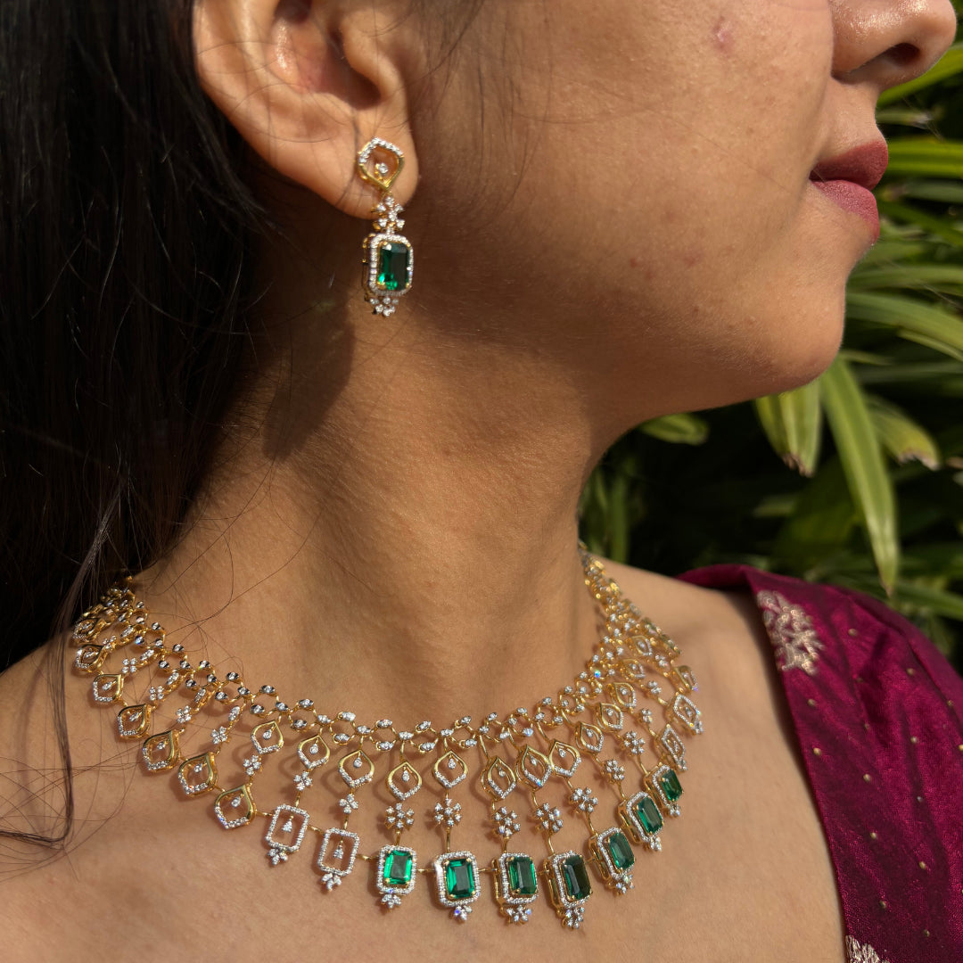 Buy Blake Emerald Diamond Necklace Online at Emori
