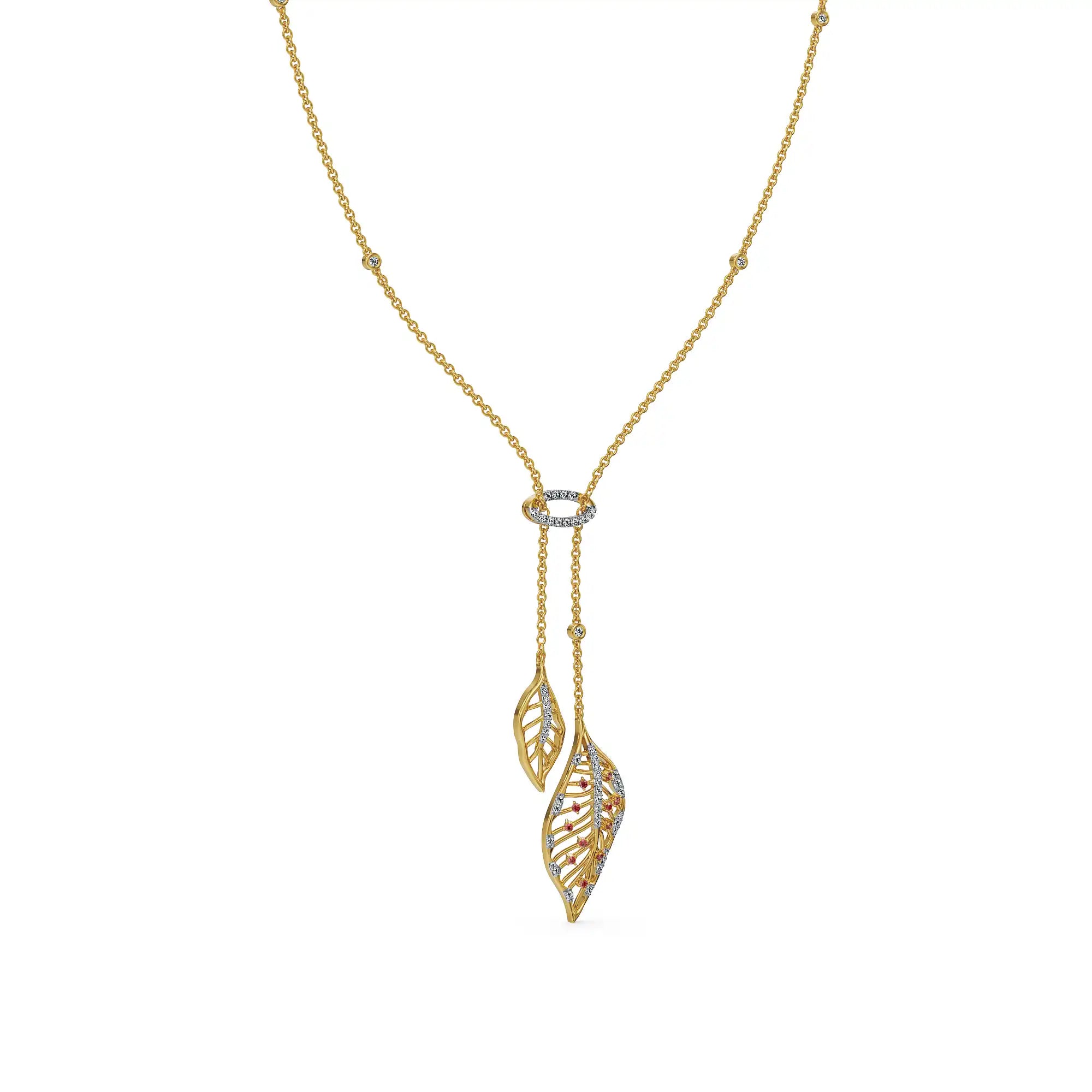Whispering Leaves Lab Grown Diamond Necklace