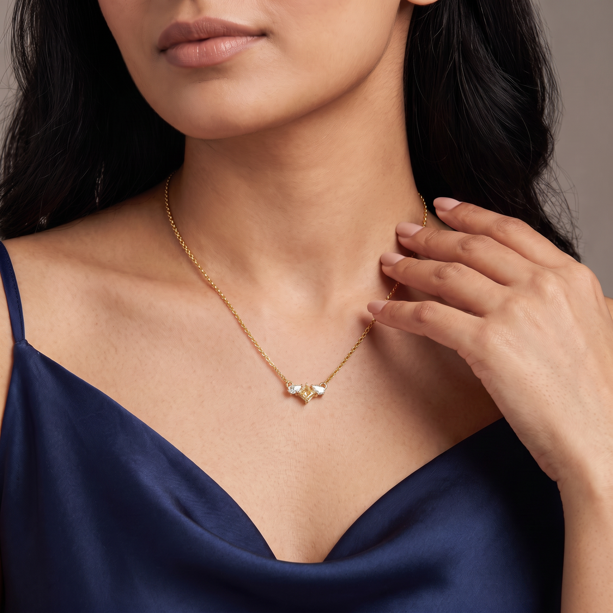 Pear Square Lab Grown Diamond Necklace