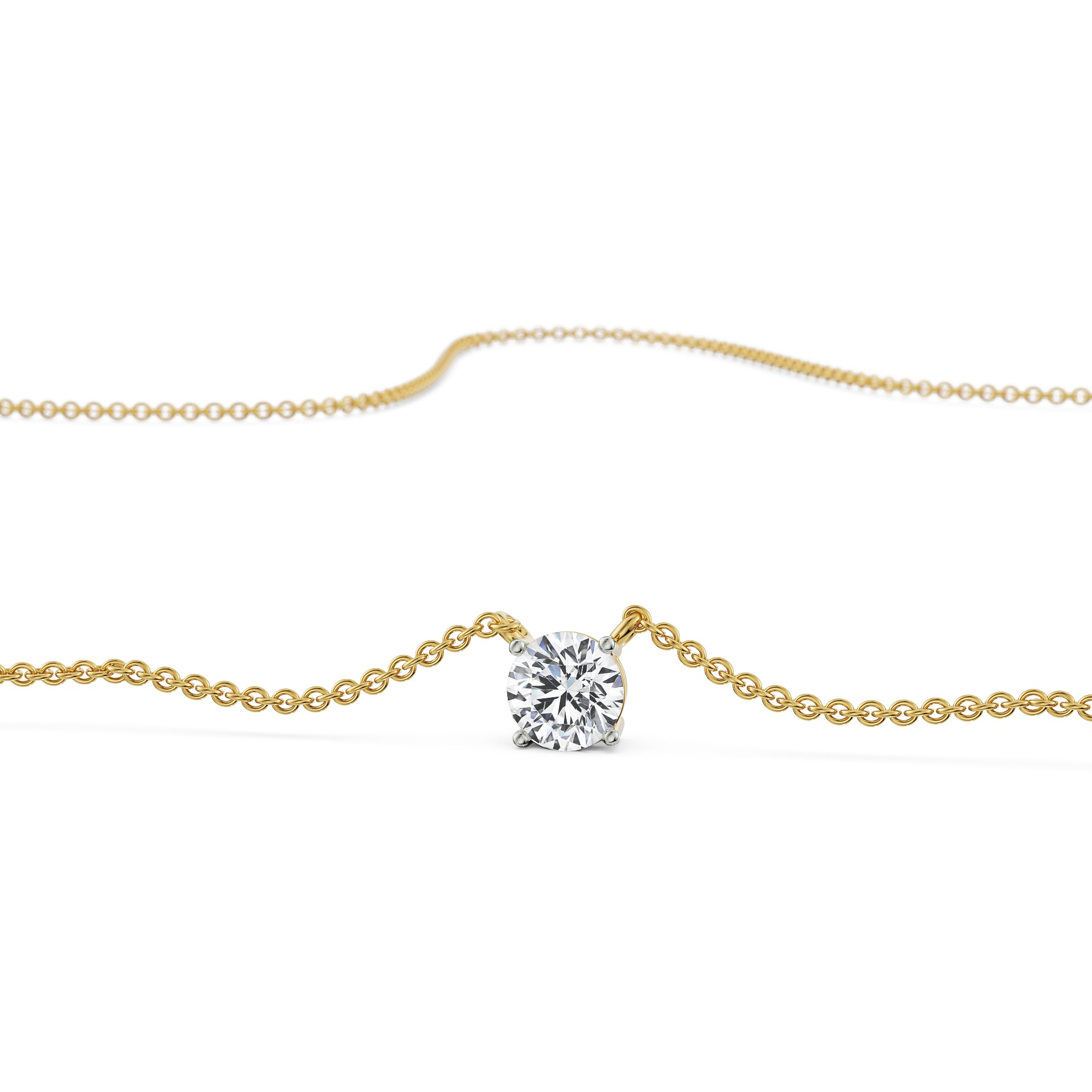 0.75 CT Solitaire Diamond Necklace Front View