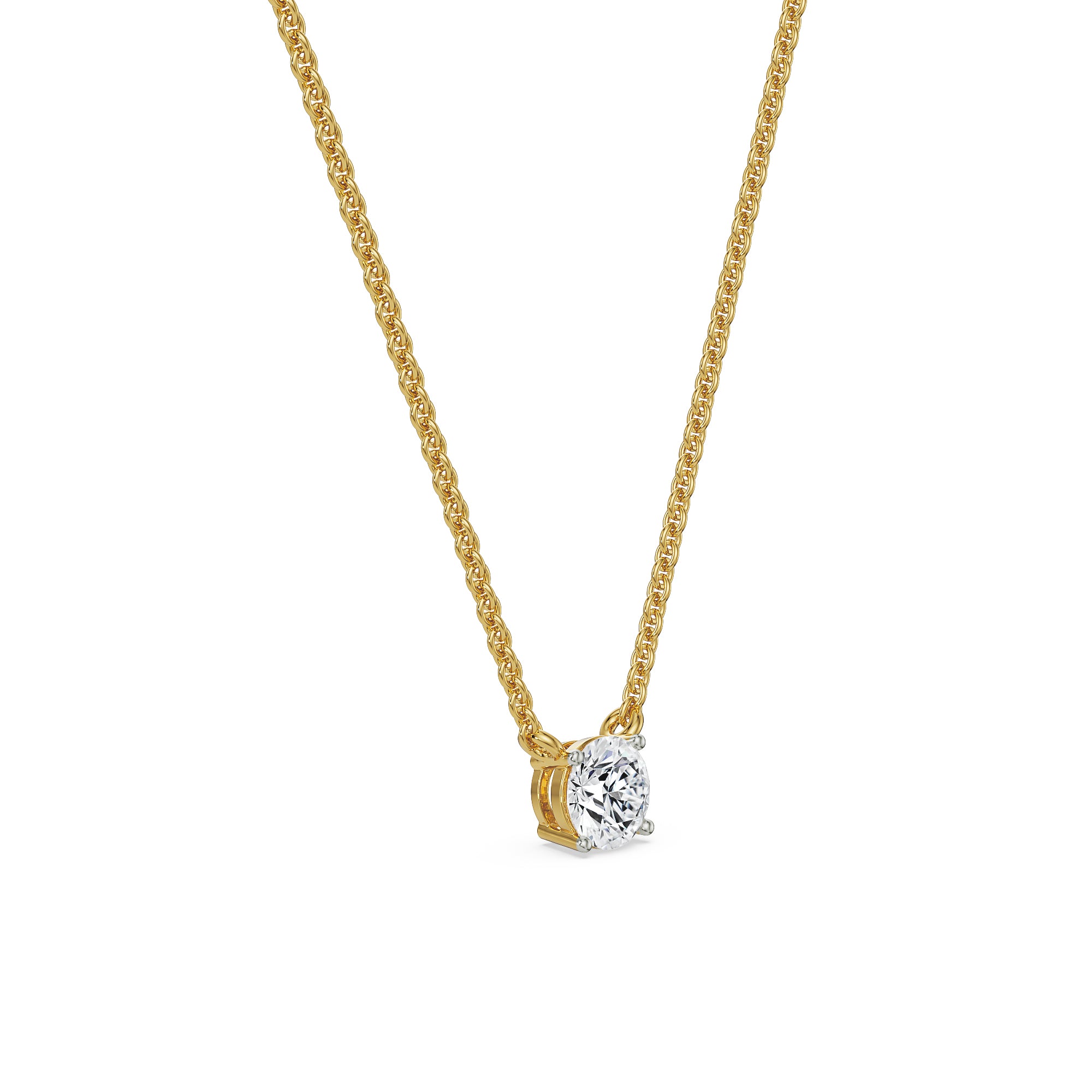0.75 CT Solitaire Diamond Necklace Left view