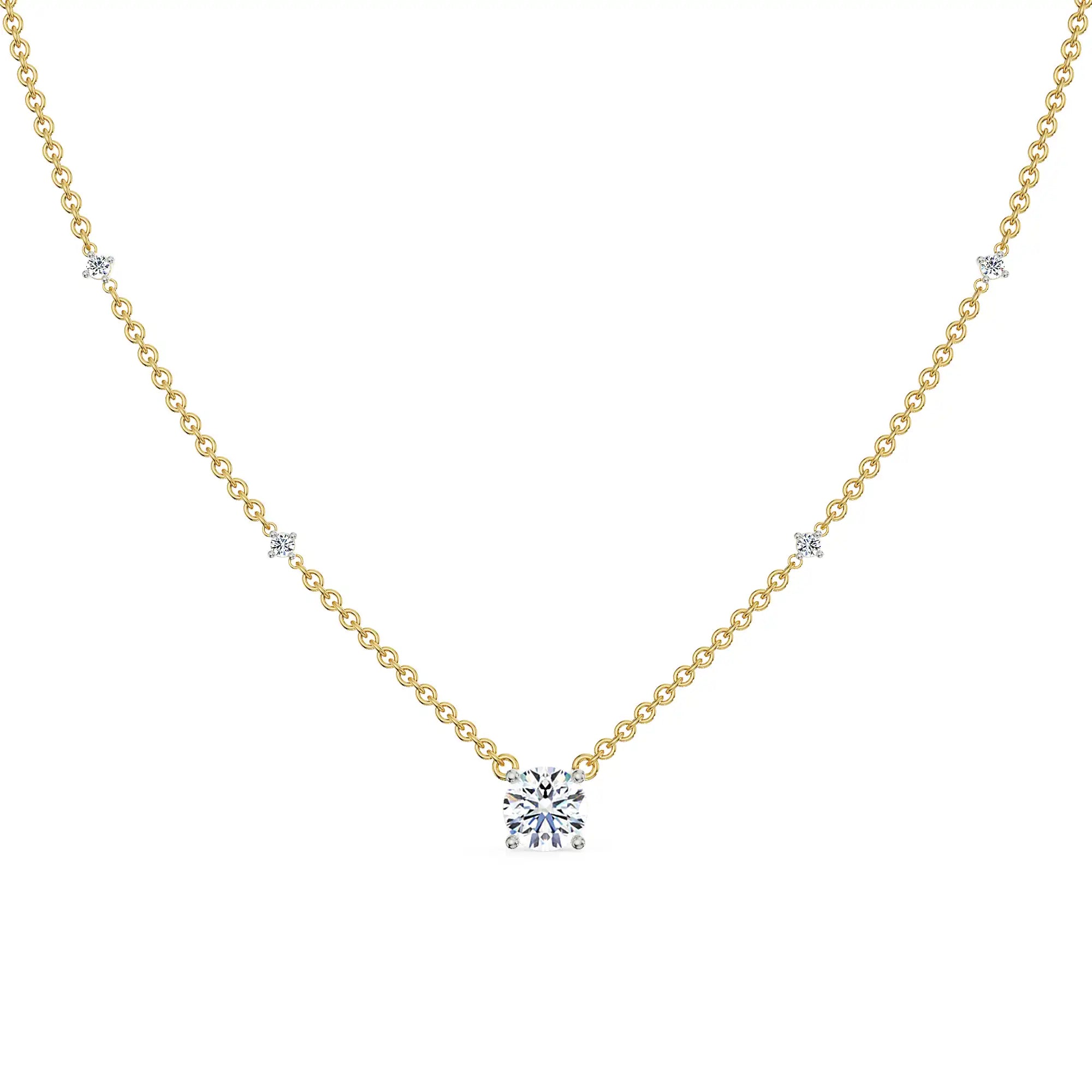 0.5 CT Solitaire Lab Grown Diamond Necklace 9KT
