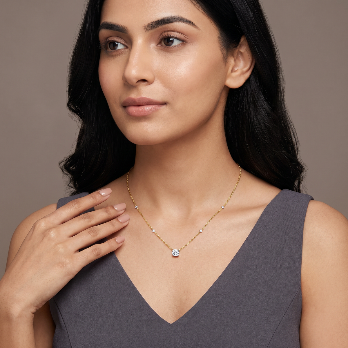 0.5 CT Solitaire Lab Grown Diamond Necklace