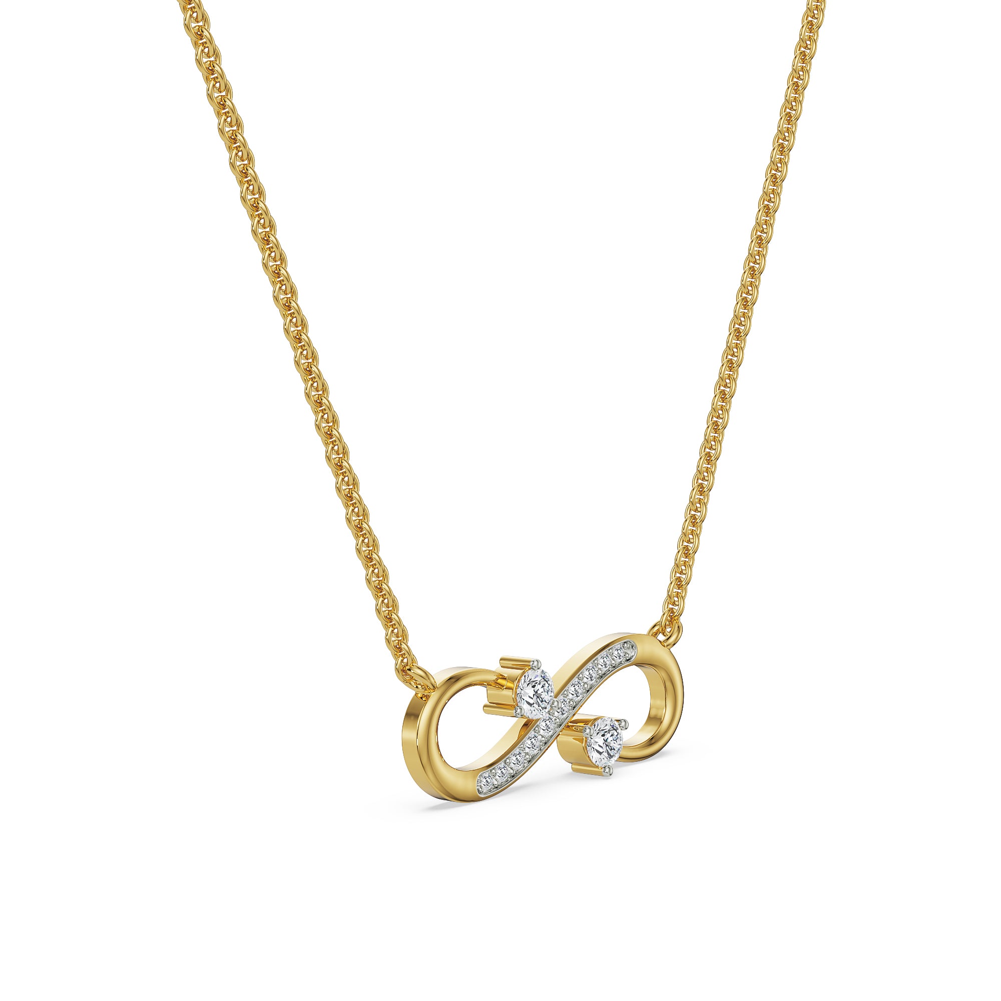 Infinity Diamond Necklace Left View