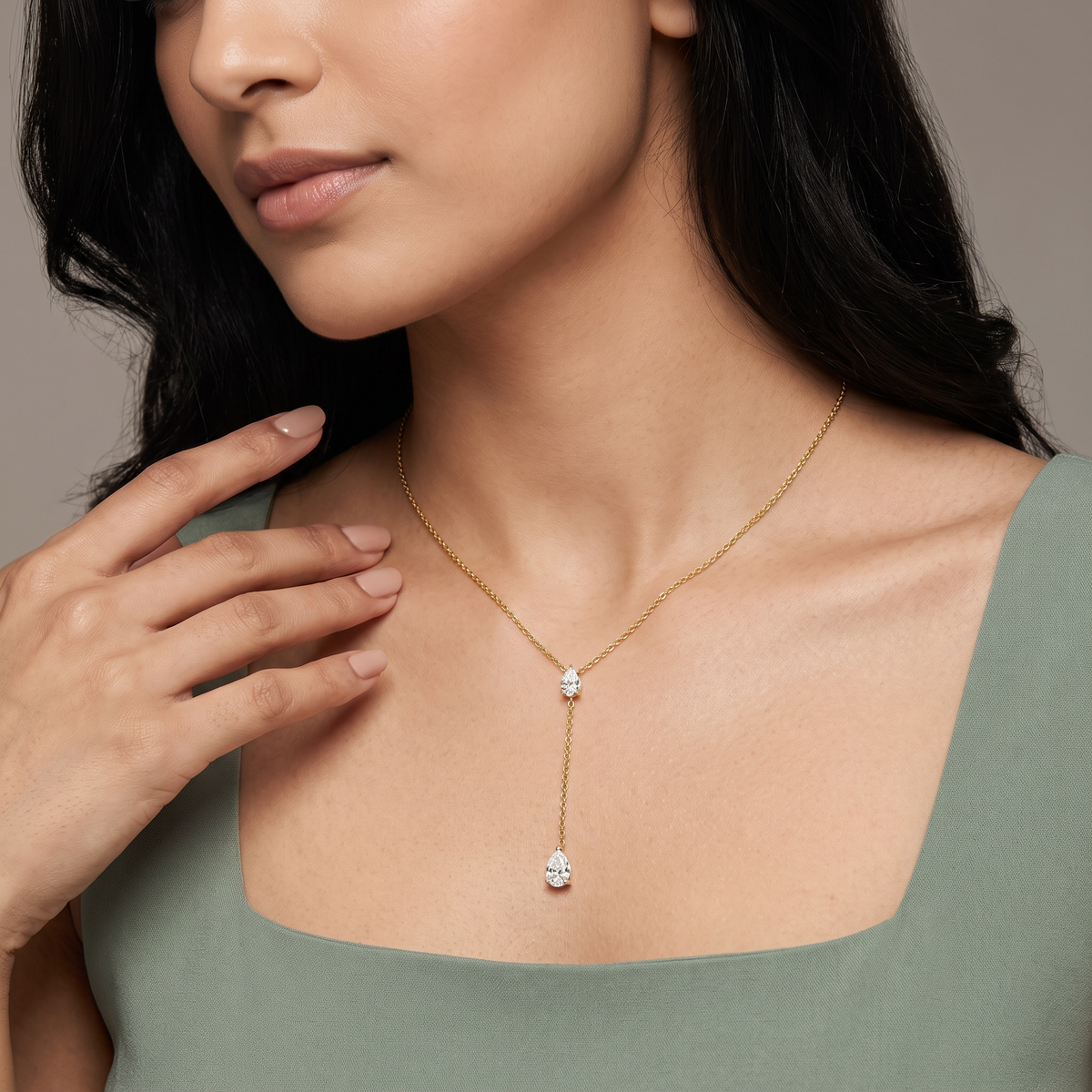 Pear Drop Lab Grown Diamond Necklace