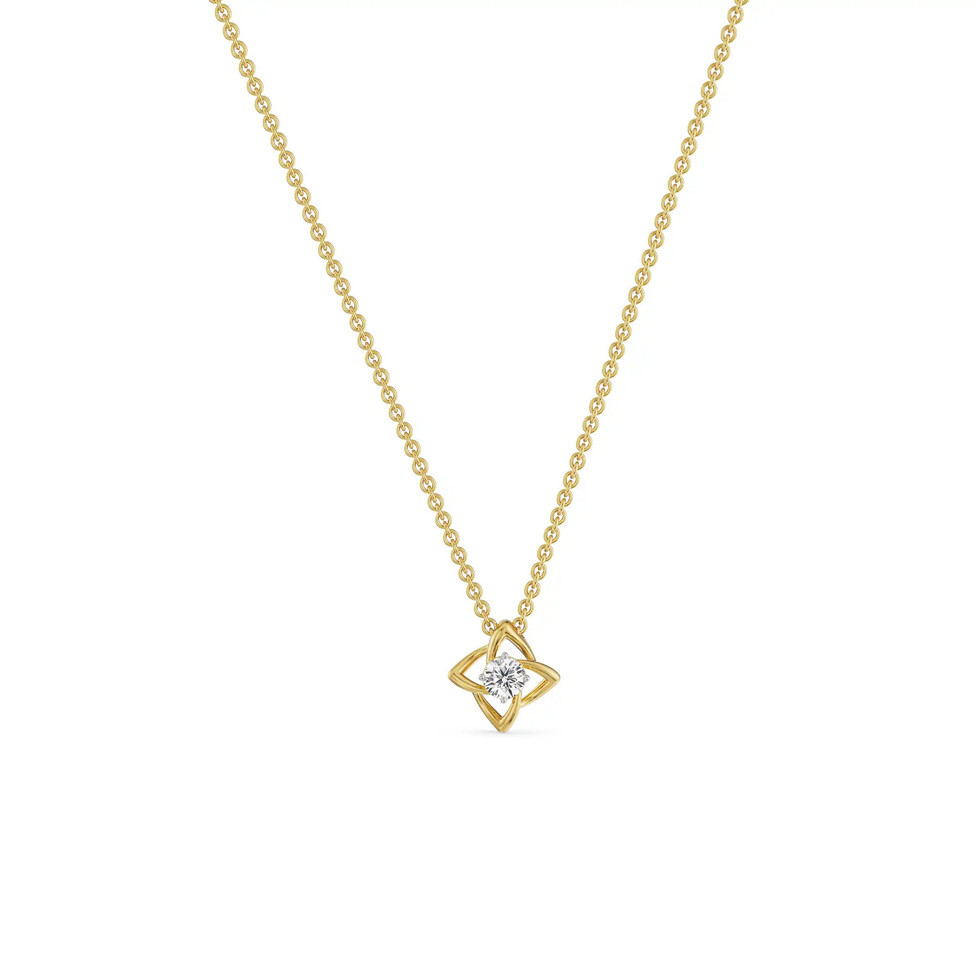 Raha Solitaire Diamond Necklace Front view