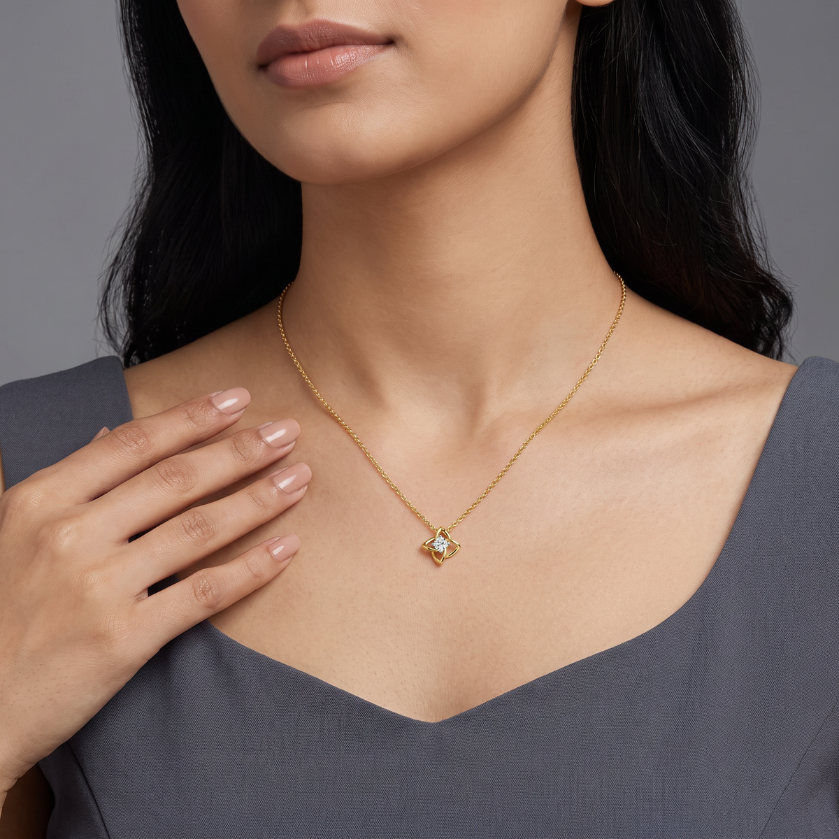Raha Solitaire Lab Grown Diamond Necklace