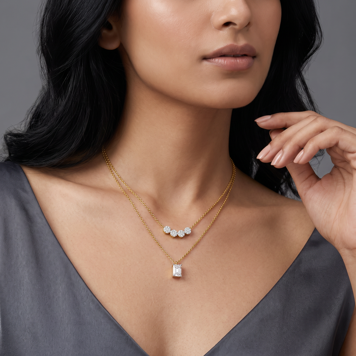 Tina Layered Lab Grown Diamond Necklace