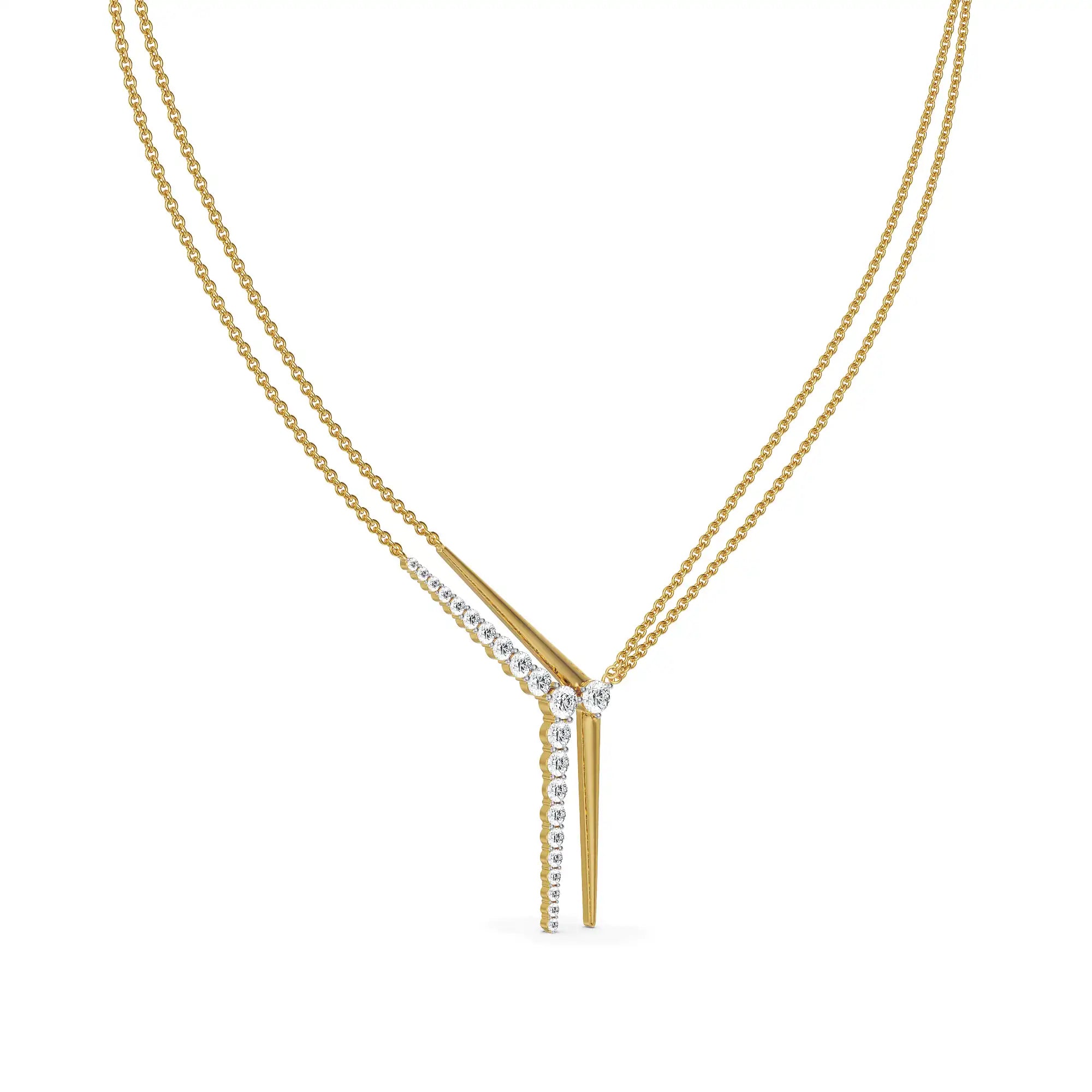 Amelia Lab Grown Diamond Necklace - Side view