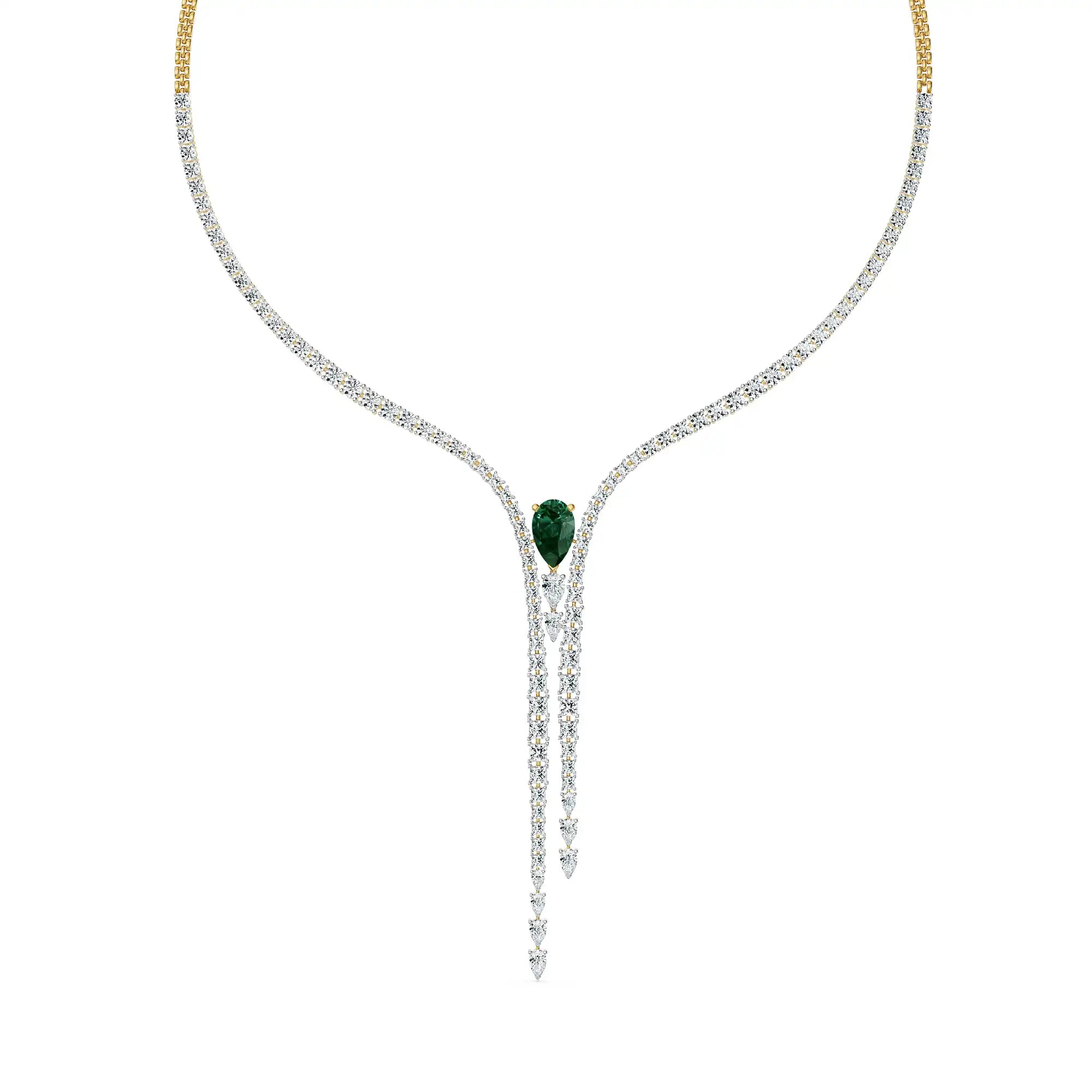Empress Dewdrop Lab Grown Diamond Necklace - top view in 9KT