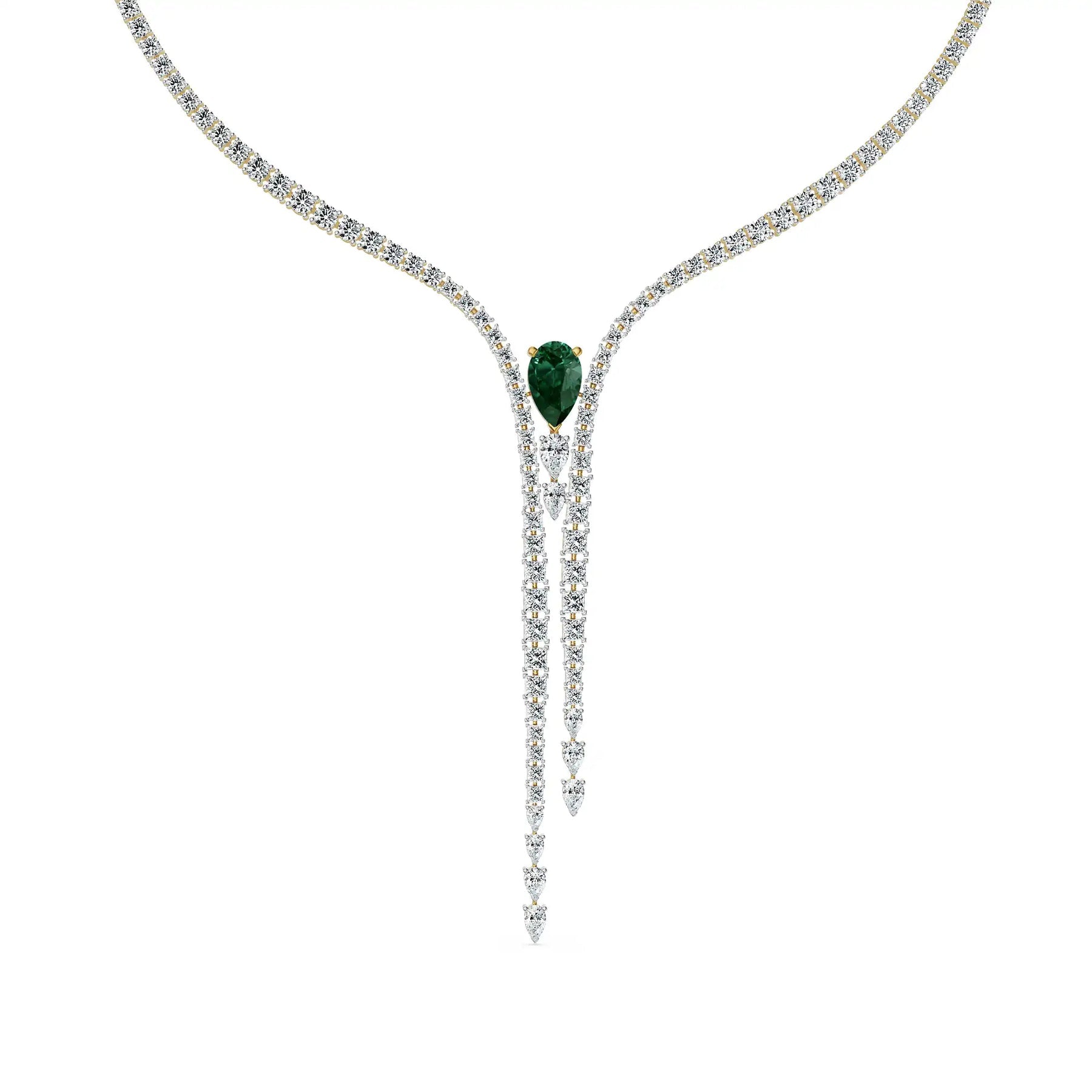 Empress Dewdrop Lab Grown Diamond Necklace - perspective view