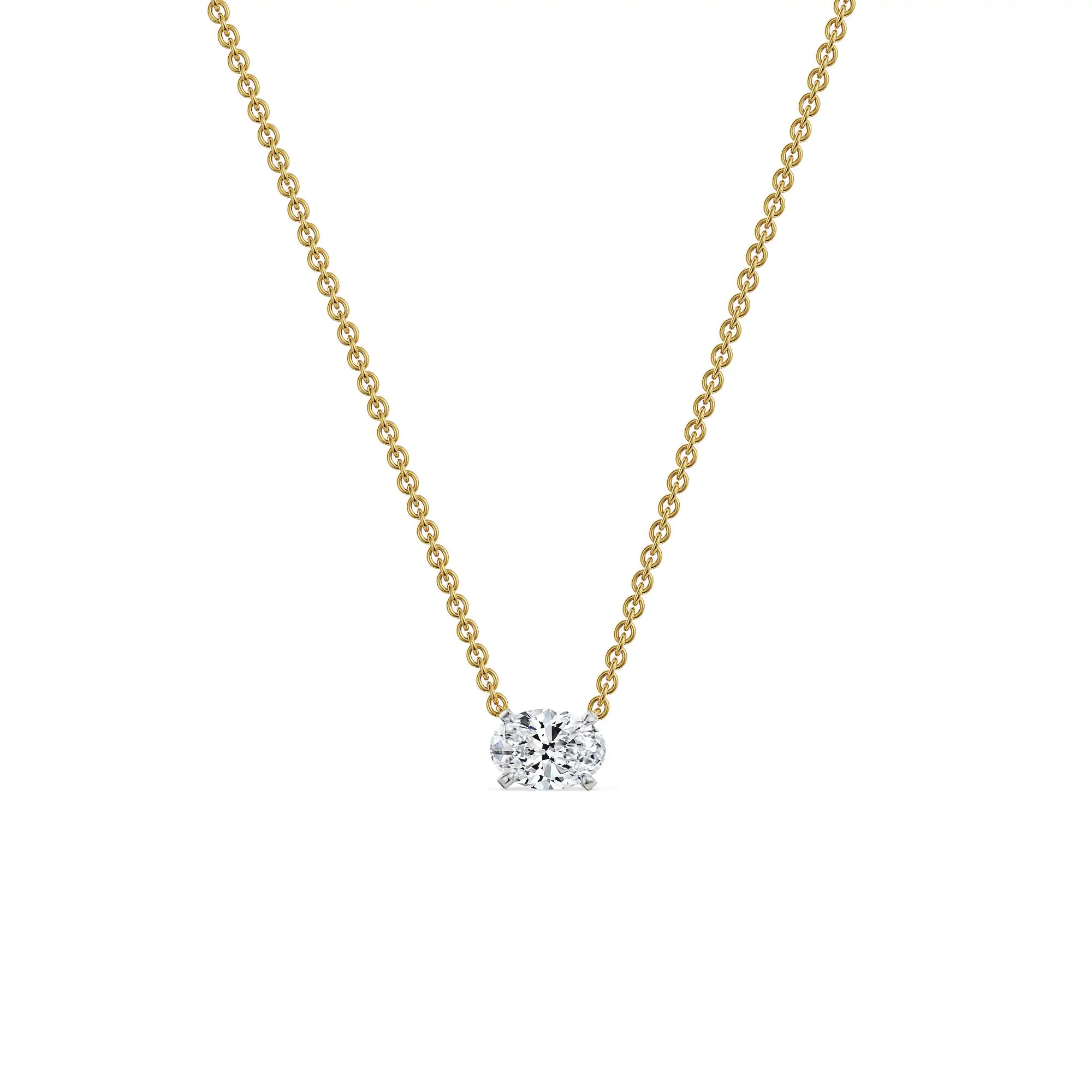1 CT Oval Lab Grown Diamond Necklace_in-stock