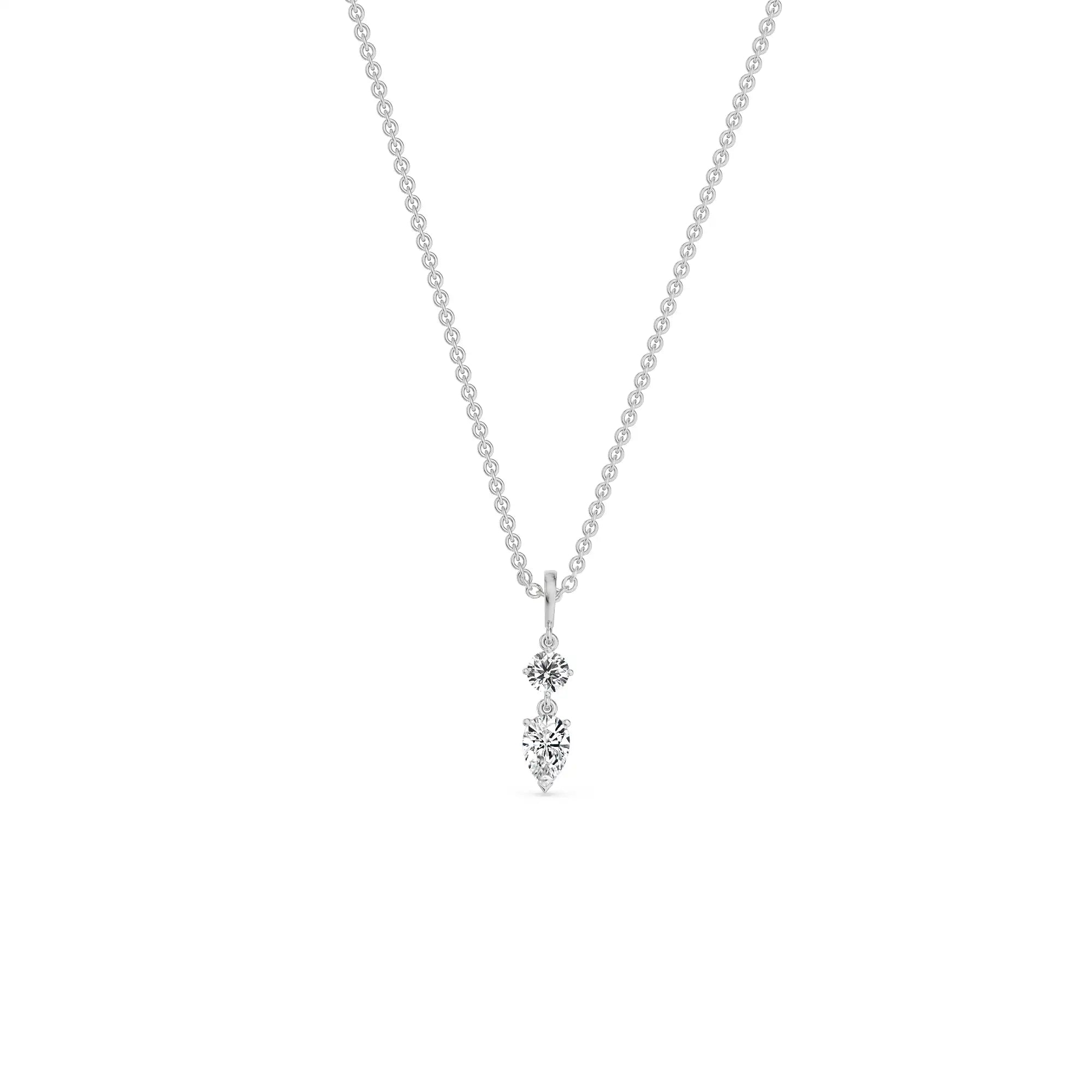 Kaya 2 Stone Lab Grown Diamond Solitaire Necklace - Prospective view