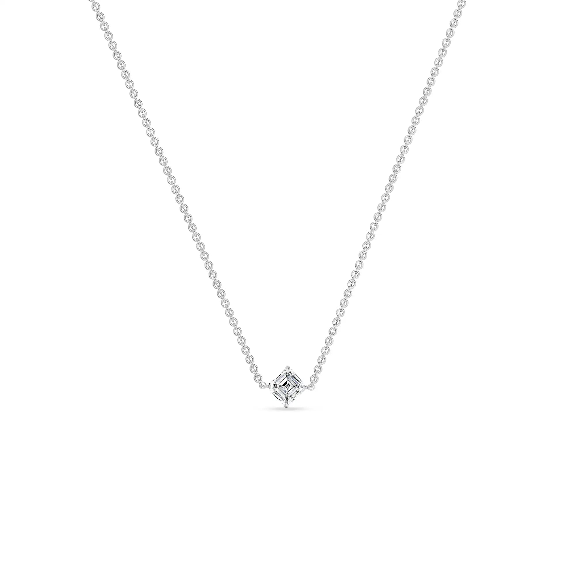 1 CT Asscher Lab Grown Diamond Necklace - Prospective view