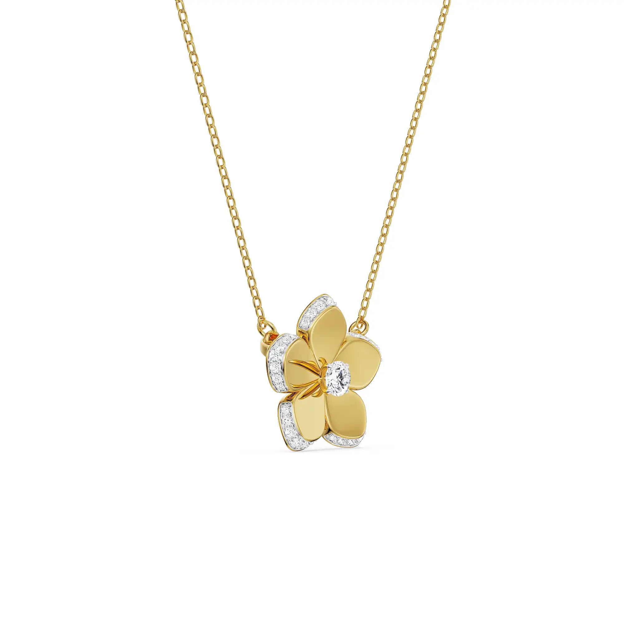 Flora Blooming Diamond Necklace side view