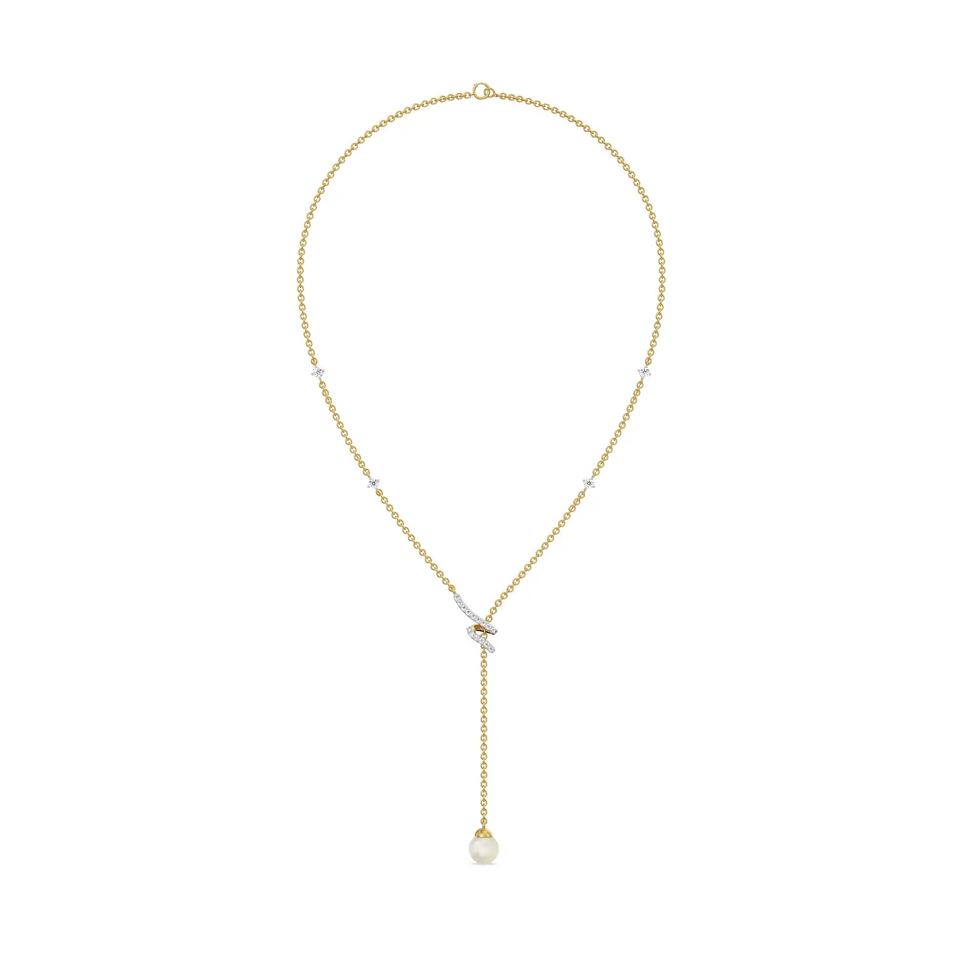 Pear Drop Adjustable Diamond Necklace- front view