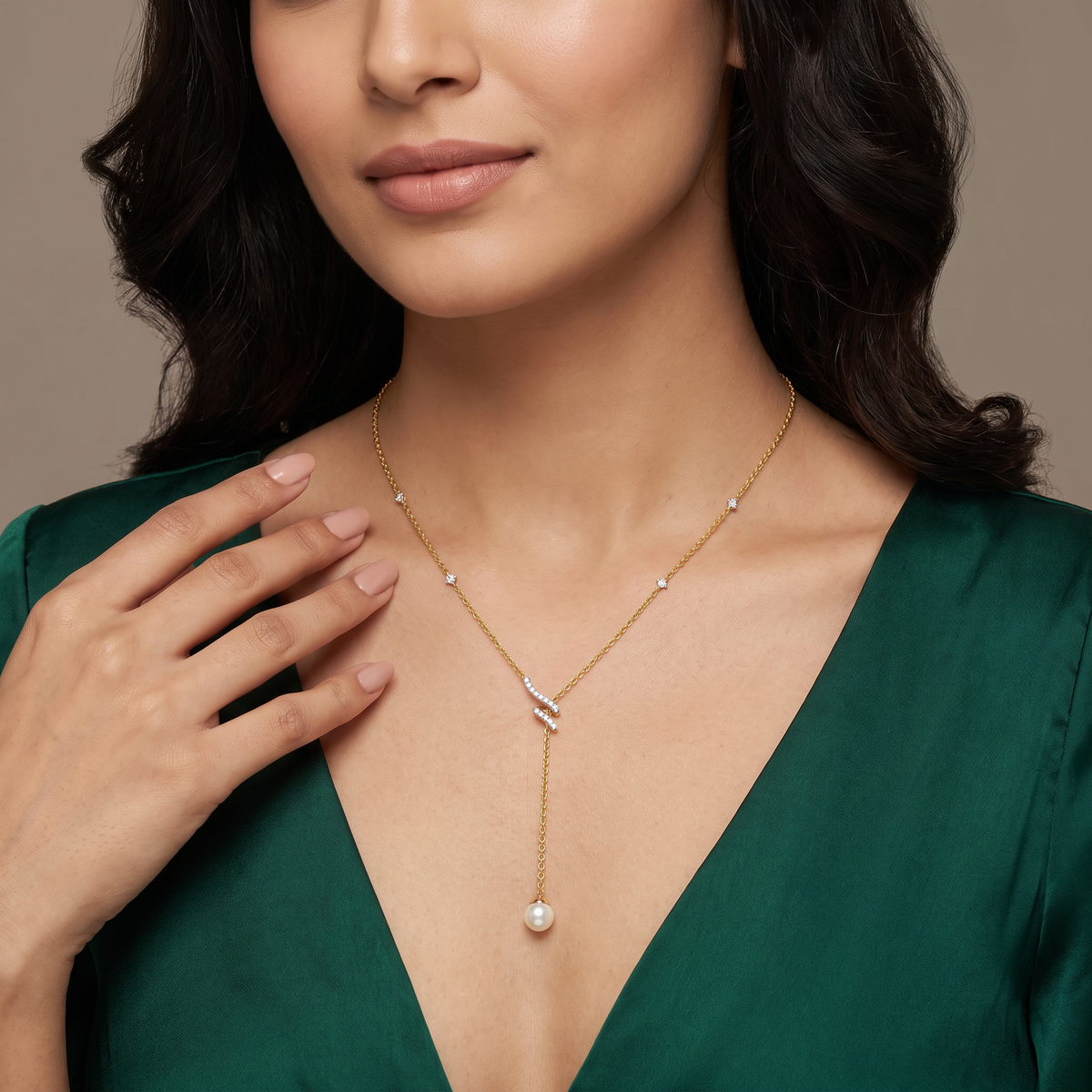 Pear Drop Adjustable Diamond Necklace
