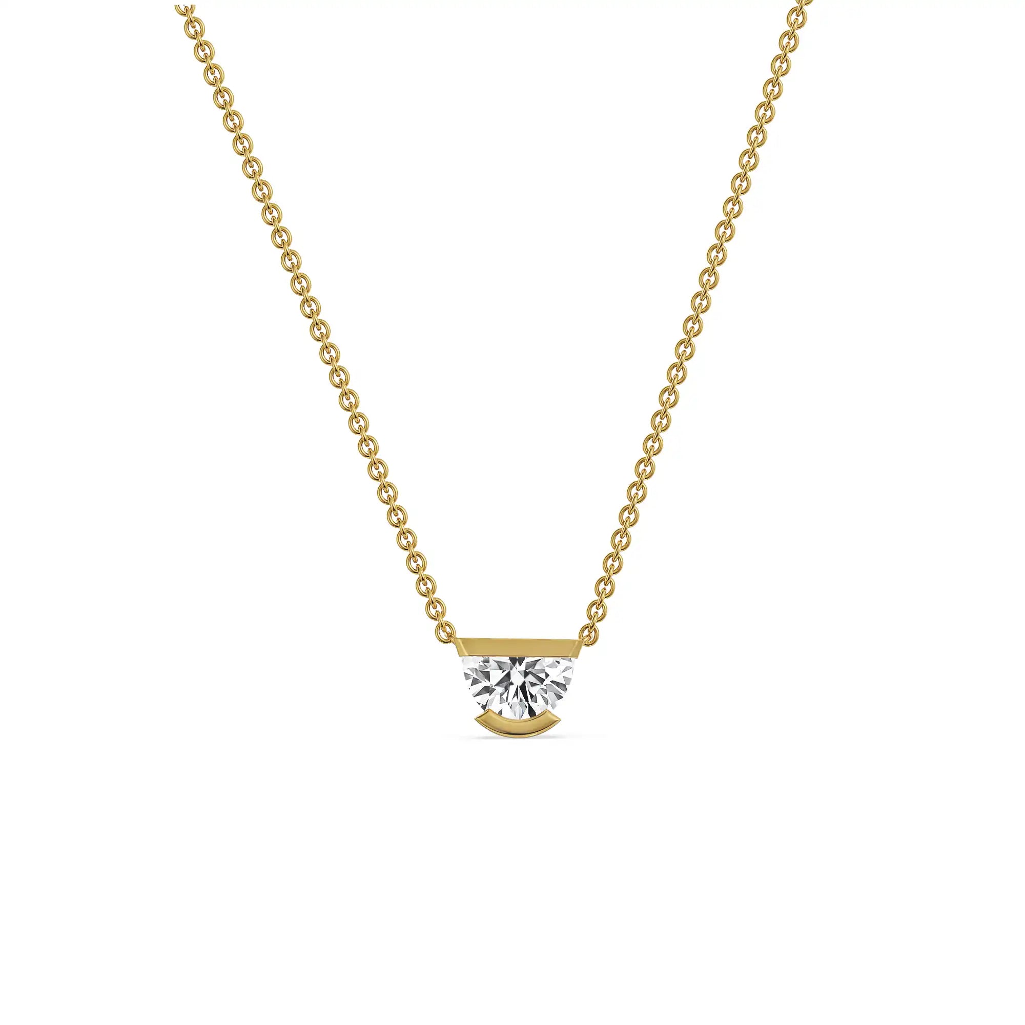 Half Moon Lab Grown Diamond Necklace - Prospective View