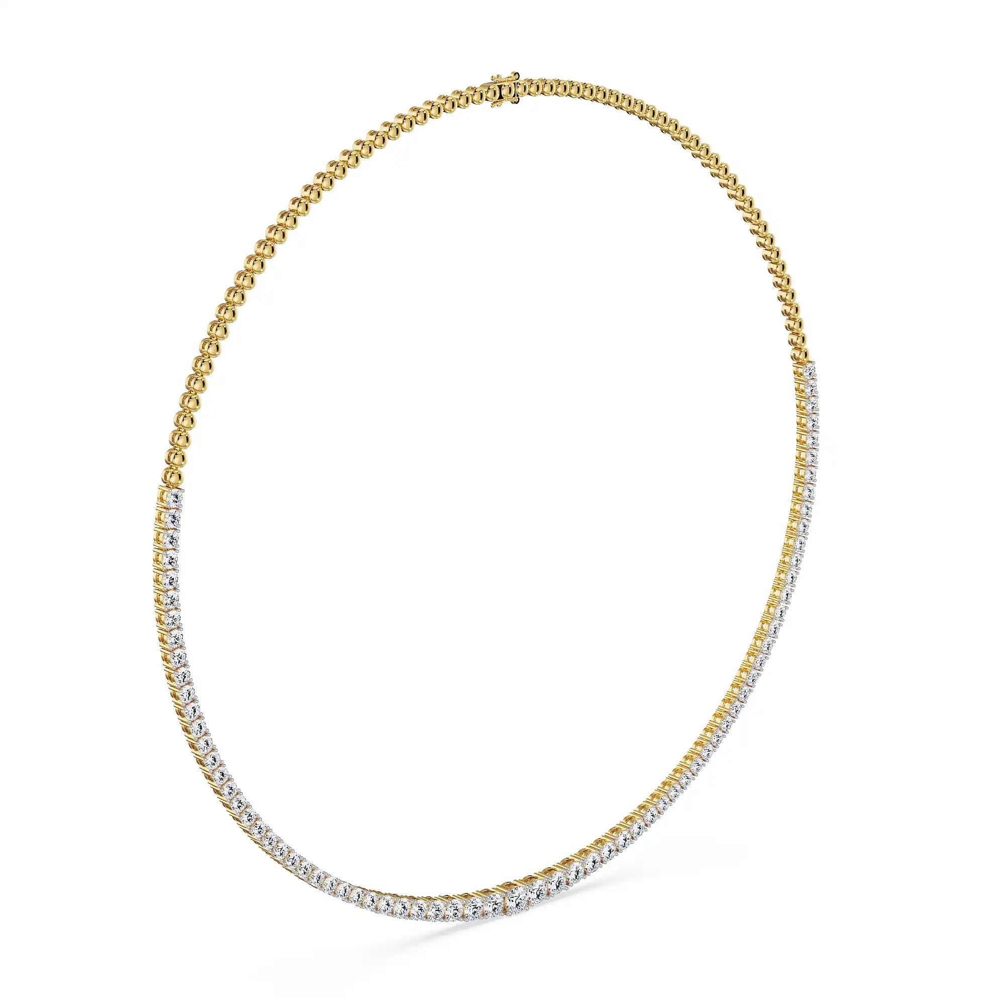 Radiant Lab Grown Diamond Tennis Necklace- side view