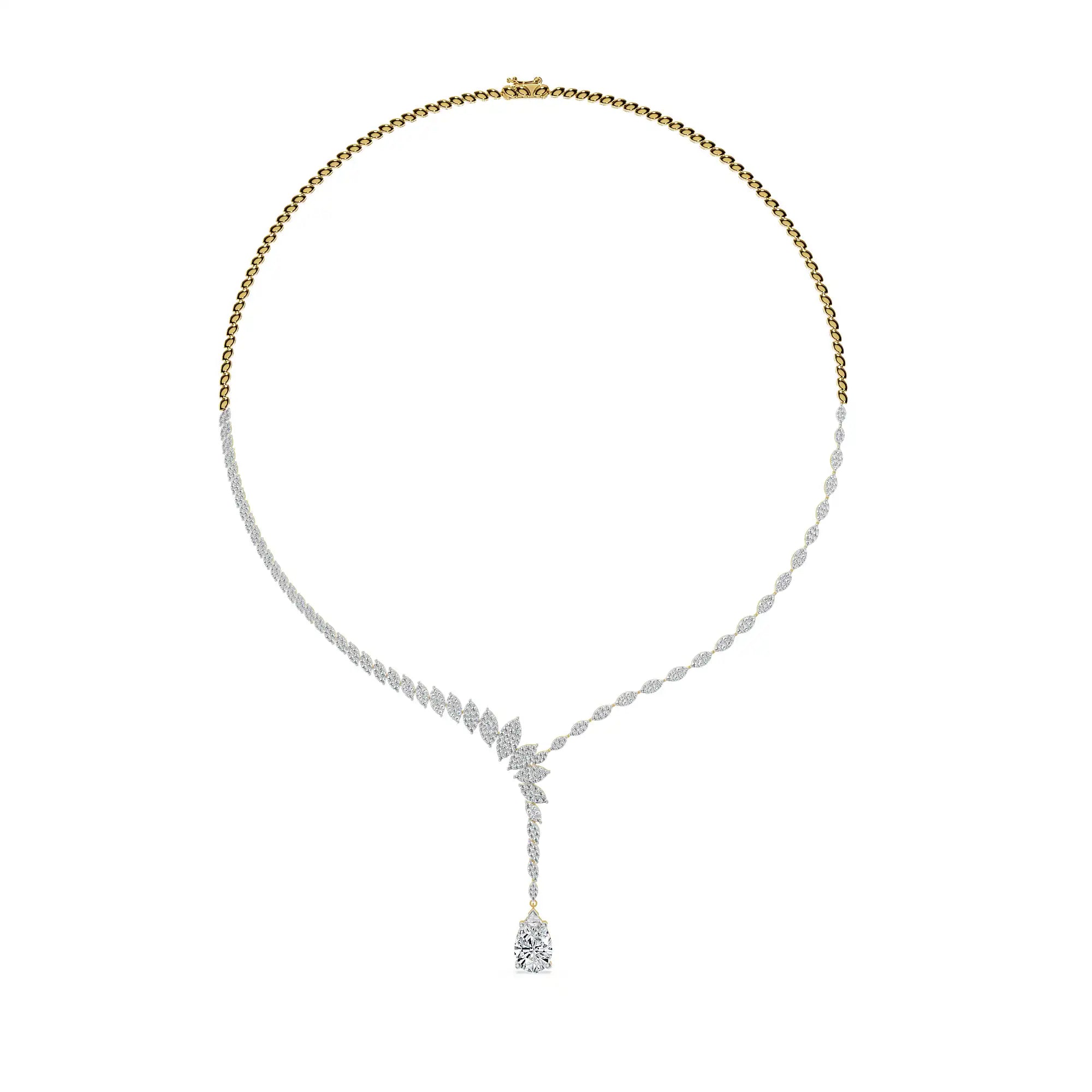 Frostfall Vine Lab Grown Diamond Necklace - front view