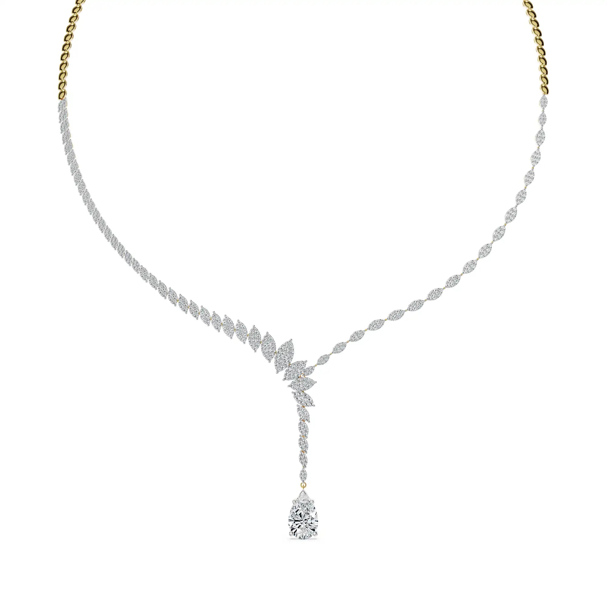 Frostfall Vine Lab Grown Diamond Necklace - top view