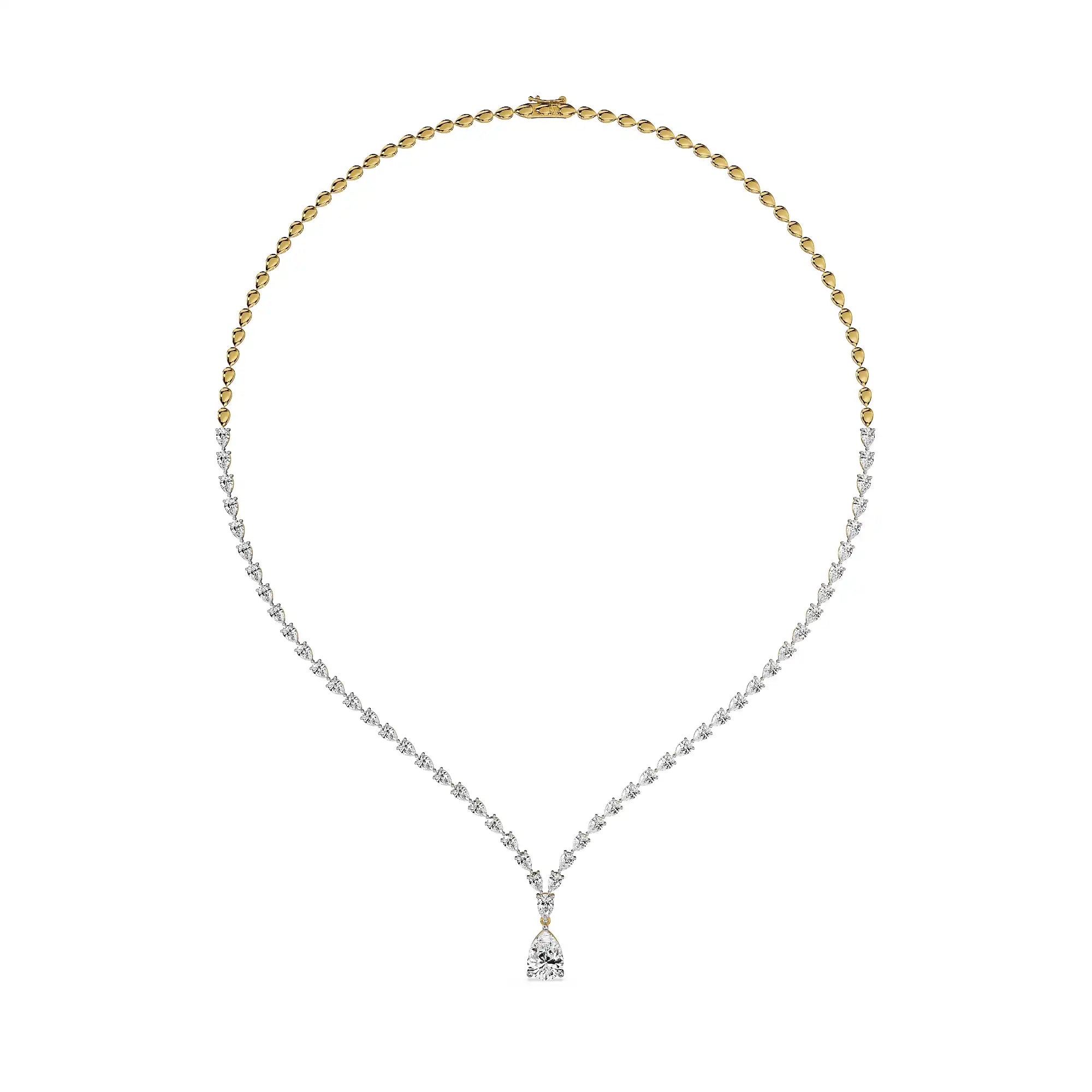 Raindrop Lab Grown Diamond Necklace - front view