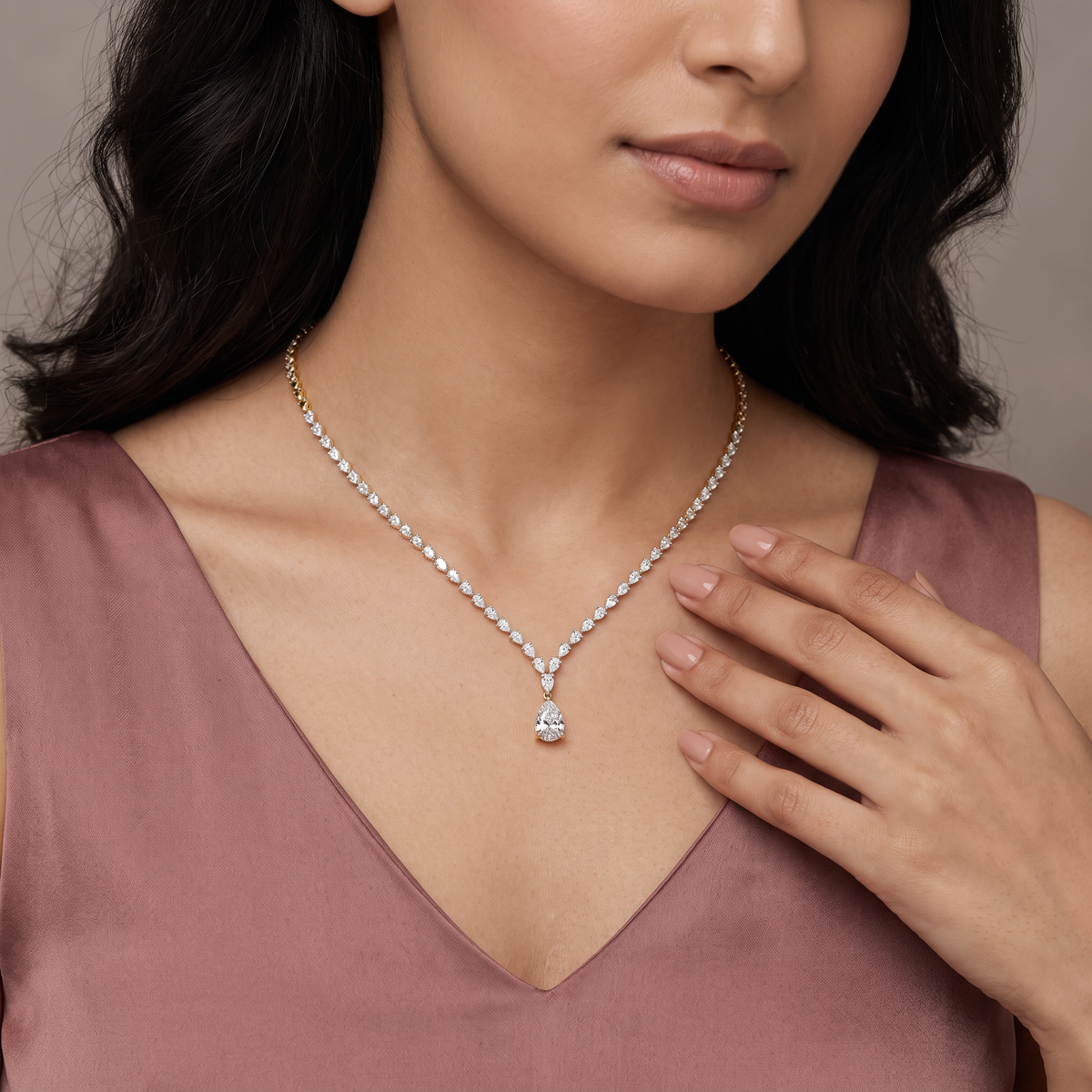 Raindrop Lab Grown Diamond Necklace