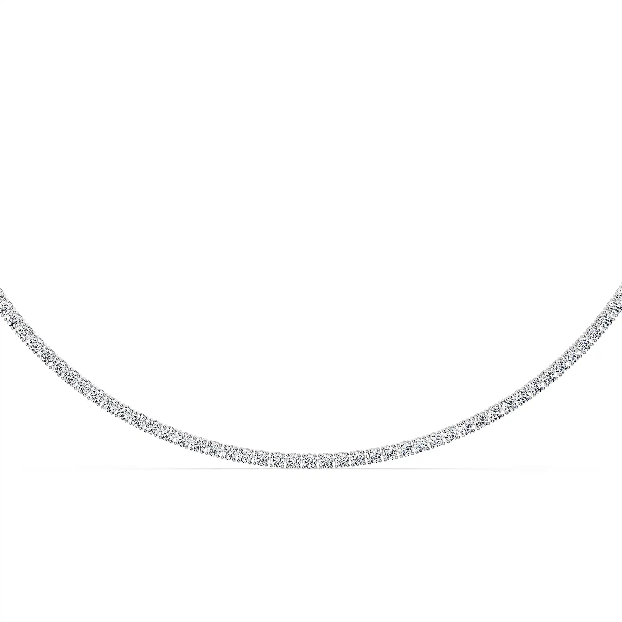 Minimal Elegance Lab Grown Diamond Tennis Necklace - perspective view
