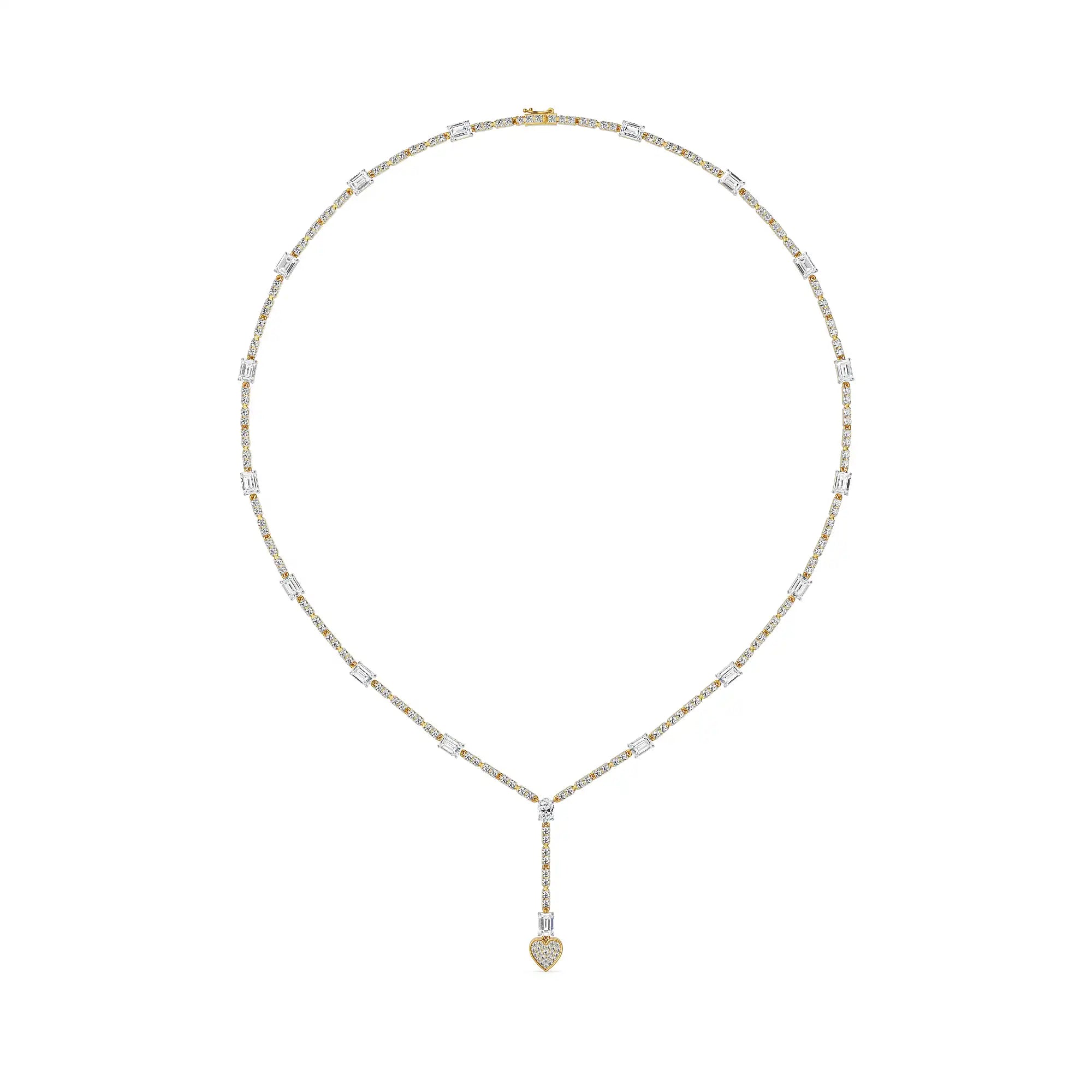 Mi Amor Lab Grown Diamond Necklace - front view in 9KT