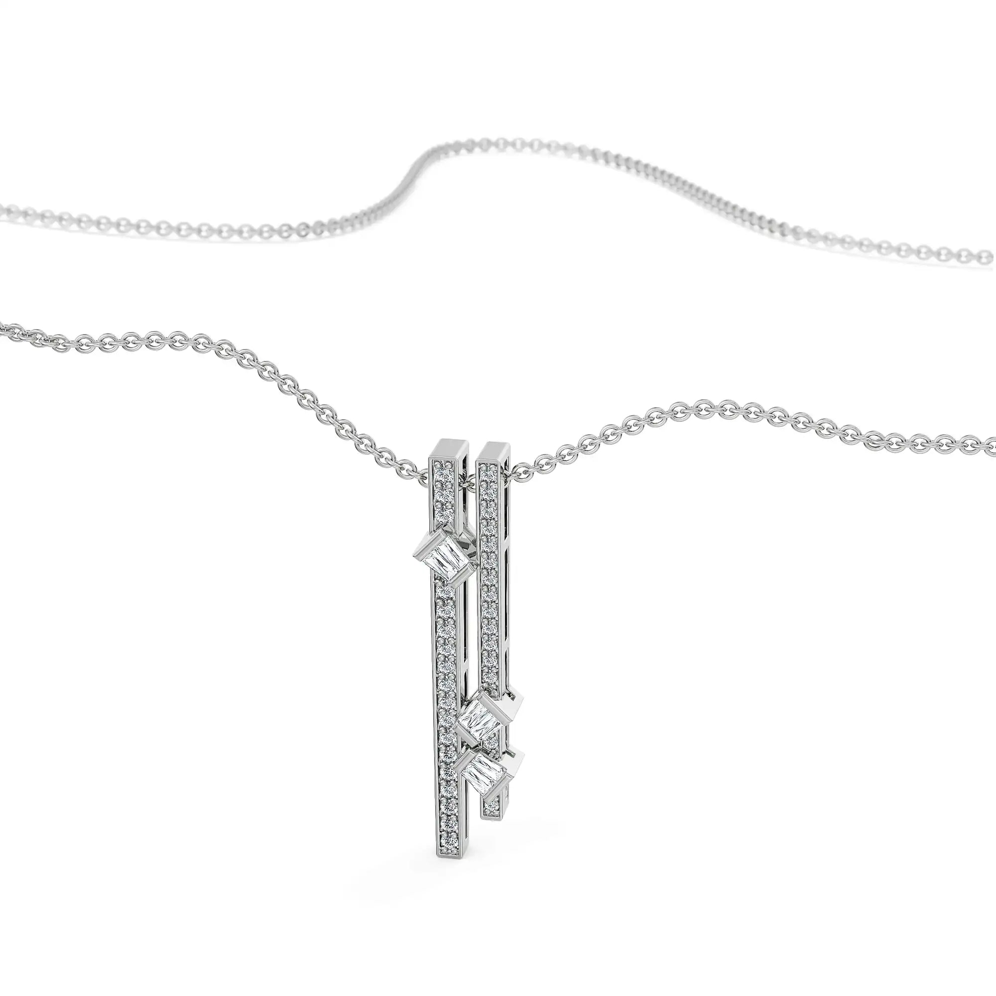 Cityscape Lab Grown Diamond Necklace - perspective view