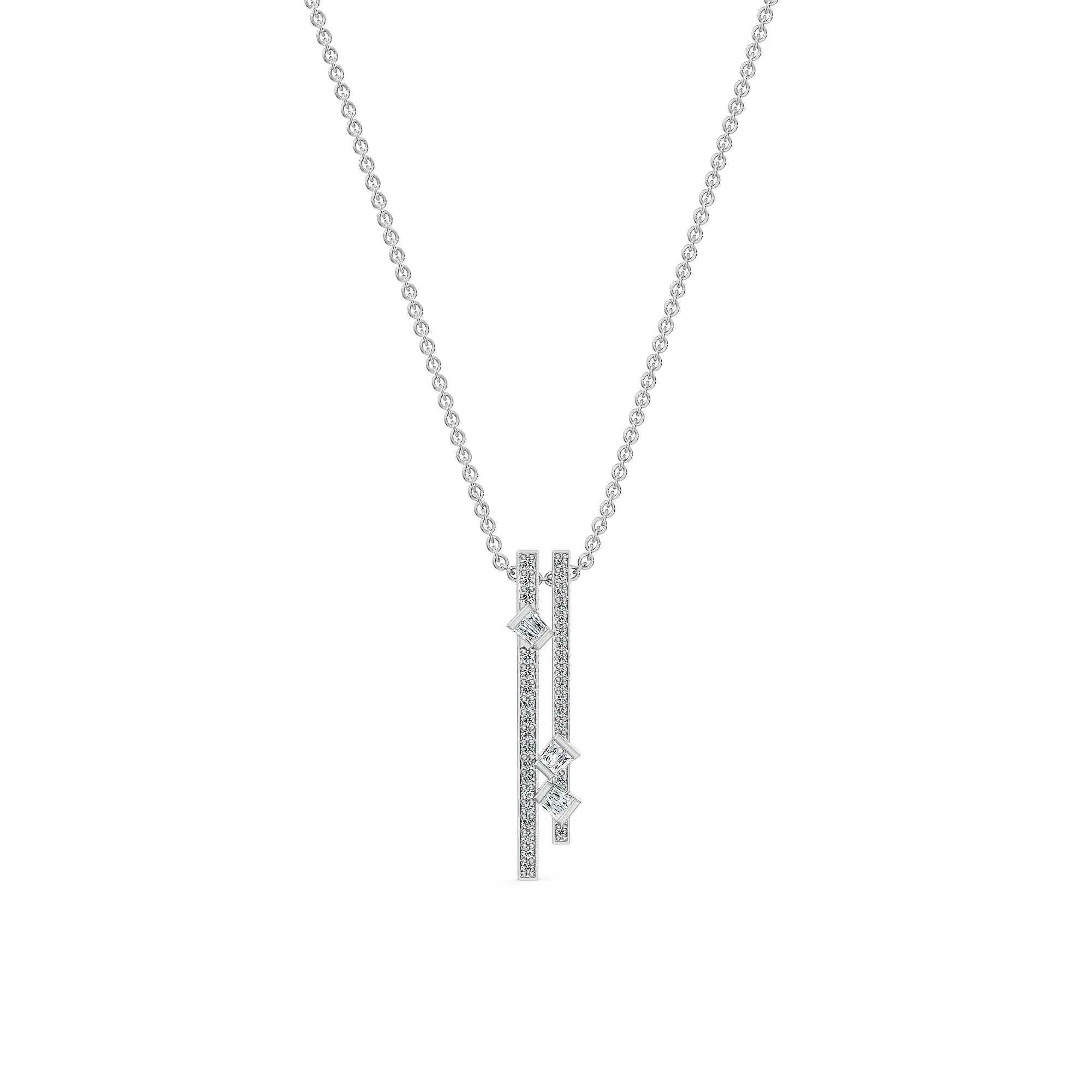 Cityscape Lab Grown Diamond Necklace - front view in 9KT