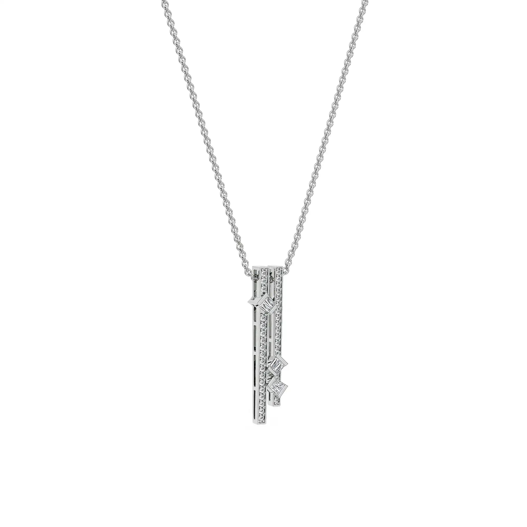 Cityscape Lab Grown Diamond Necklace - back view