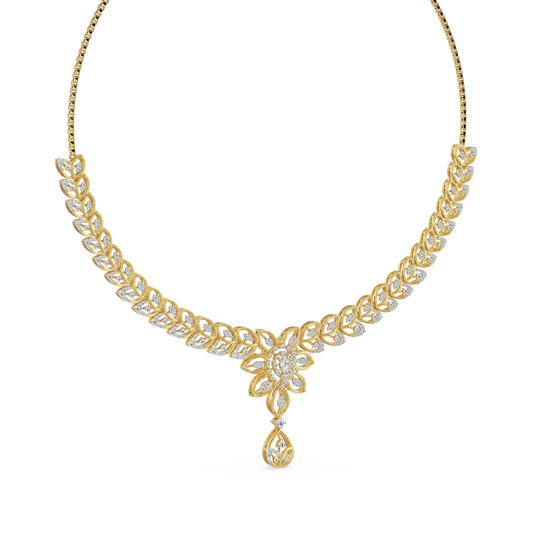 The Garden of Glow Lab Grown Diamond Necklace - perspective view