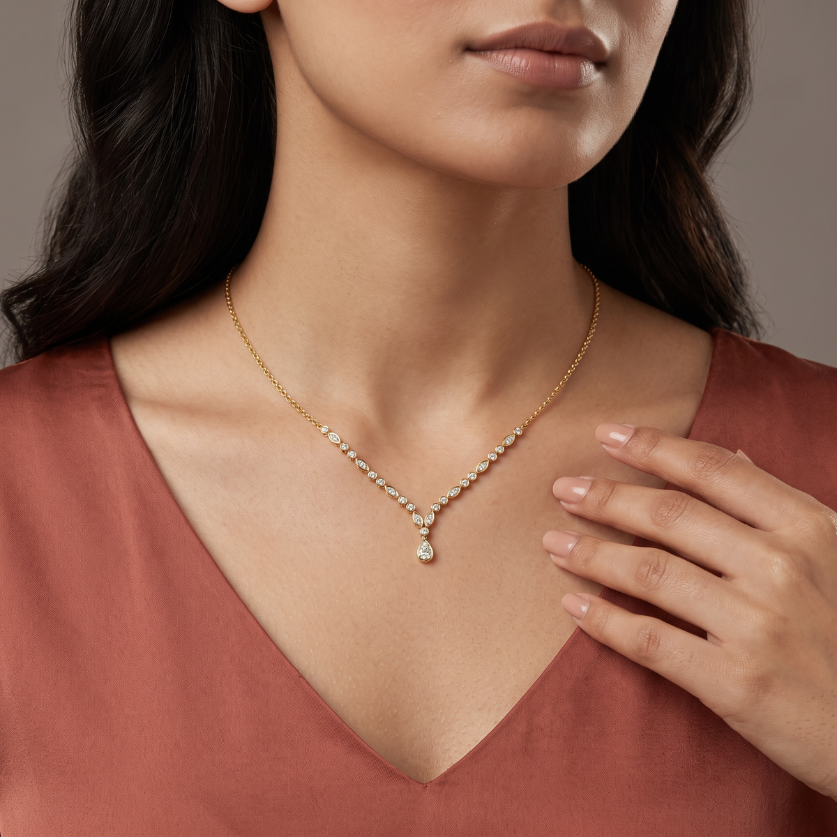 Orelia Whisper Lab Grown Diamond Necklace