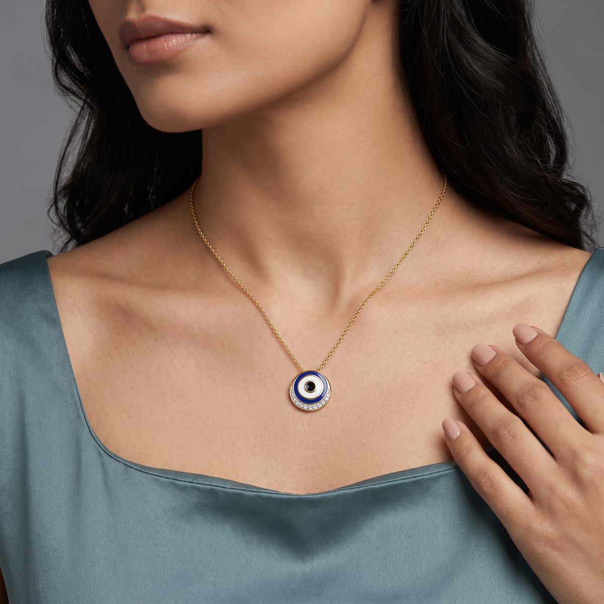 Enigma Evil Eye Lab Diamond Necklace