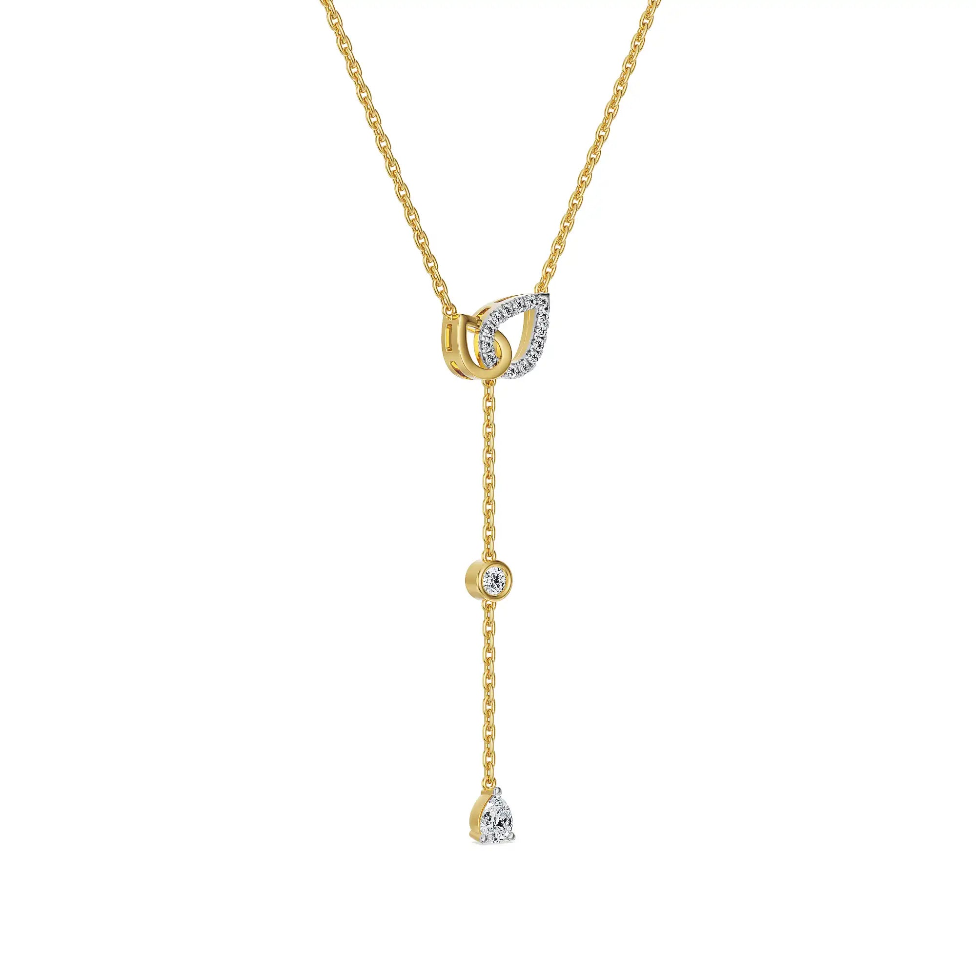 Serene Cascade Pear Lab Grown Diamond Necklace
Side View