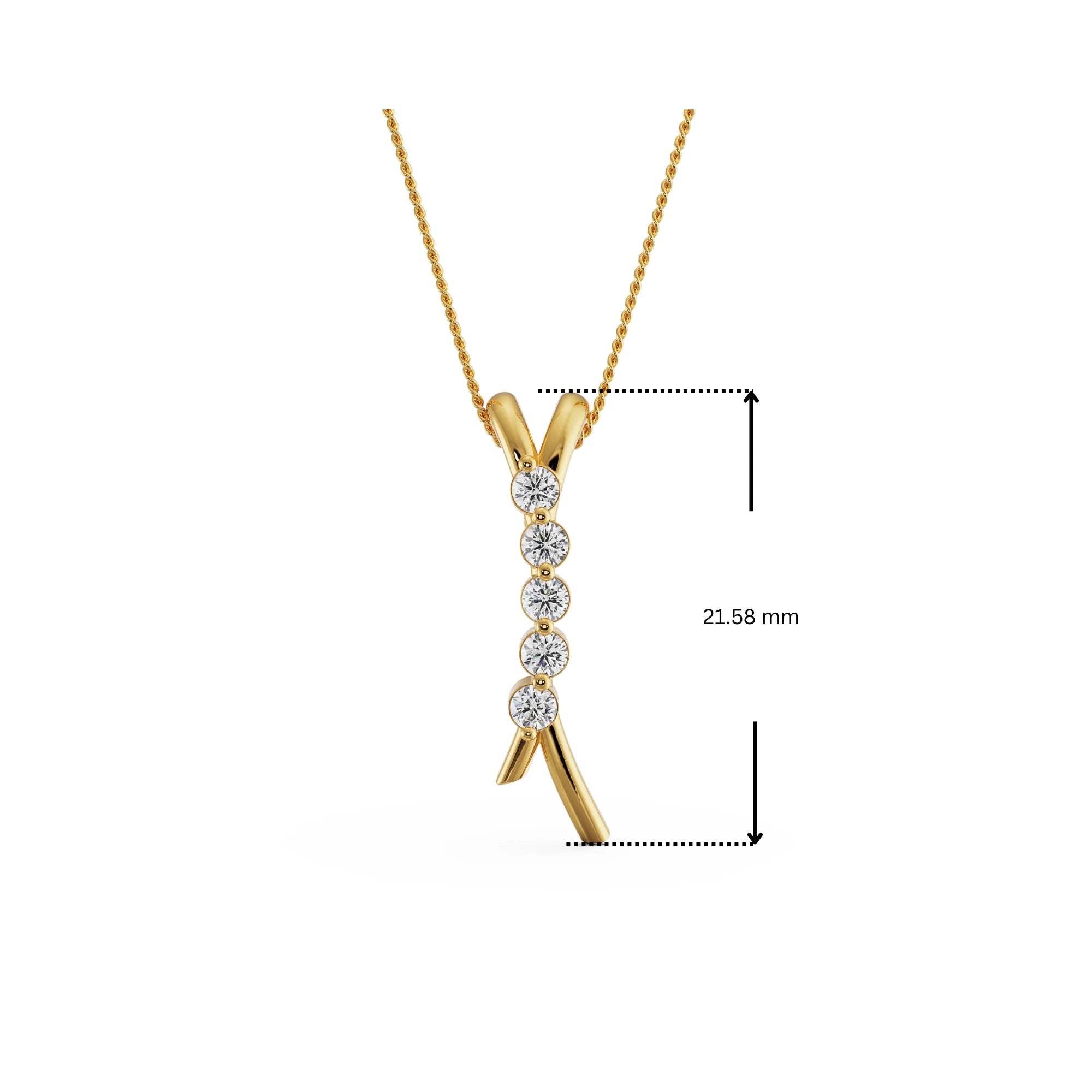 Five Stone Lab Grown Diamond Pendant 9KT