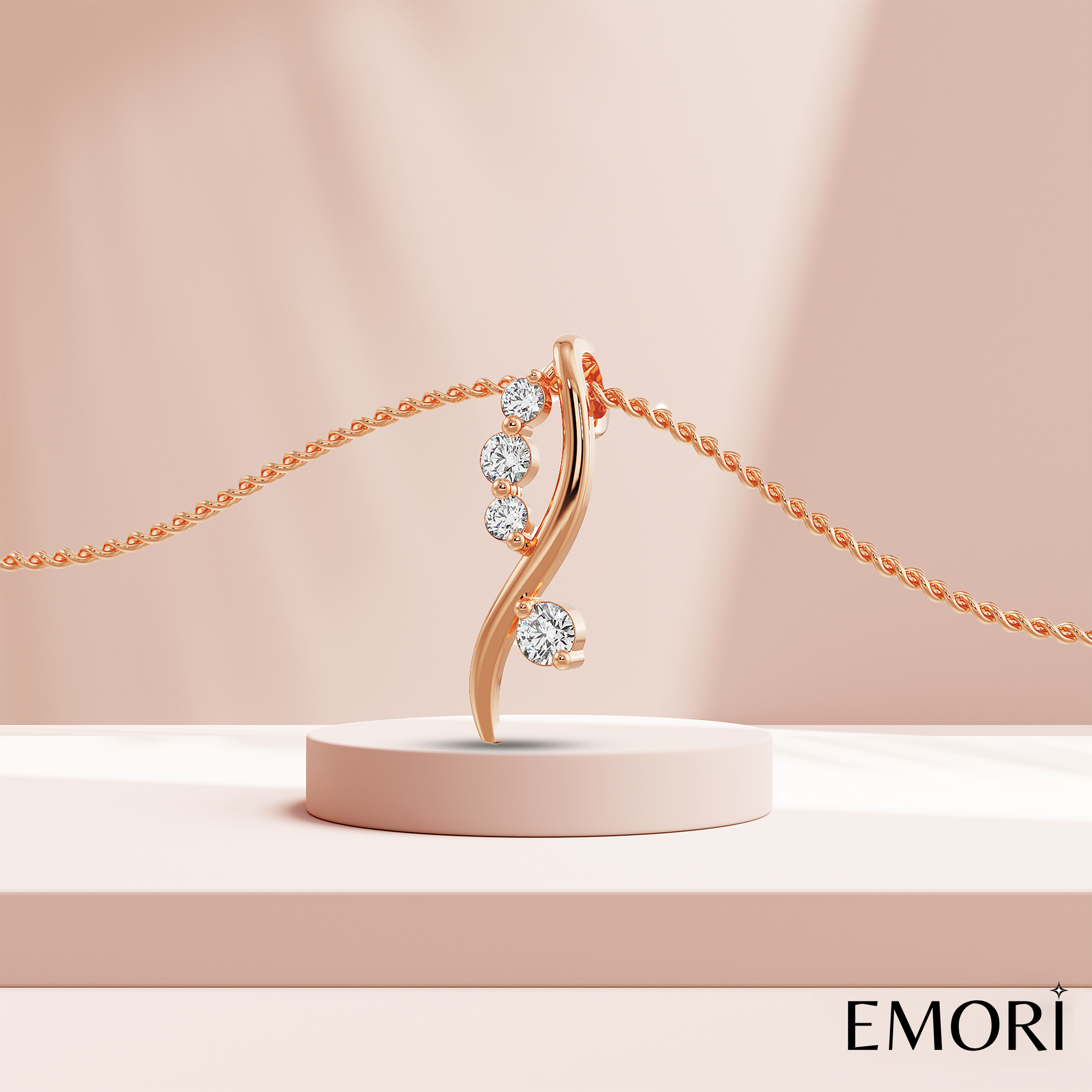 Diamond Quad Pendant Prospective View